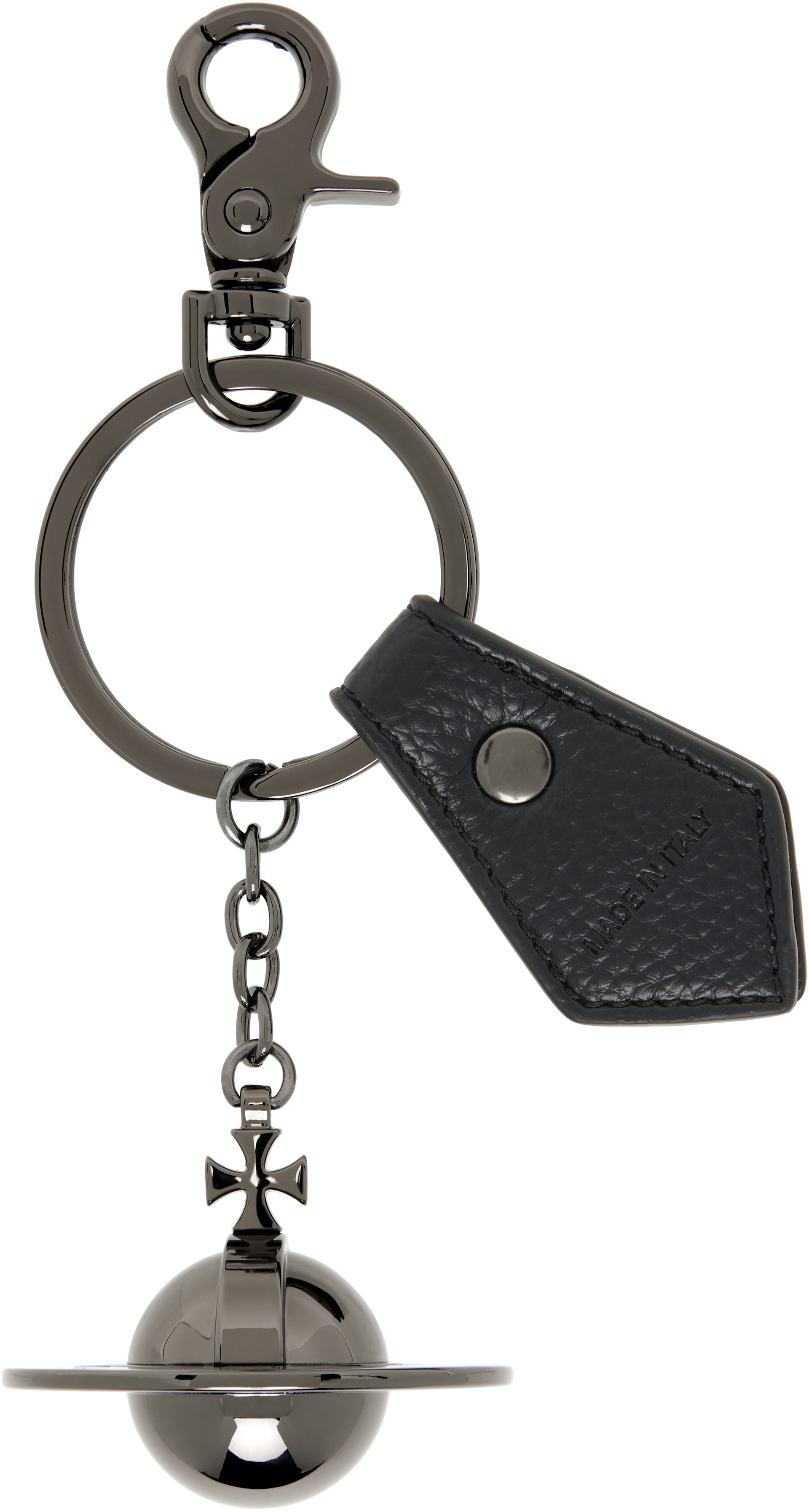Vivienne Westwood: Gunmetal 3D Orb Keychain | SSENSE