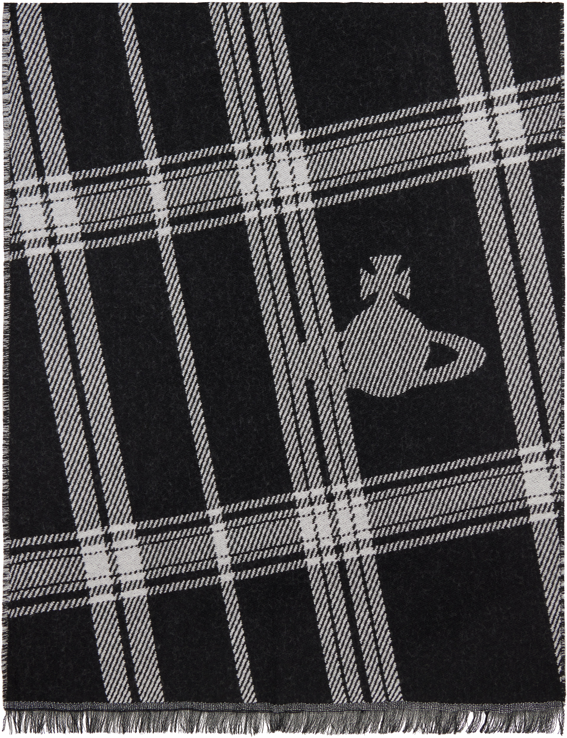 Vivienne Westwood ブラック マフラー Vivienne Westwood: ブラック ウール マフラー | SSENSE 日本