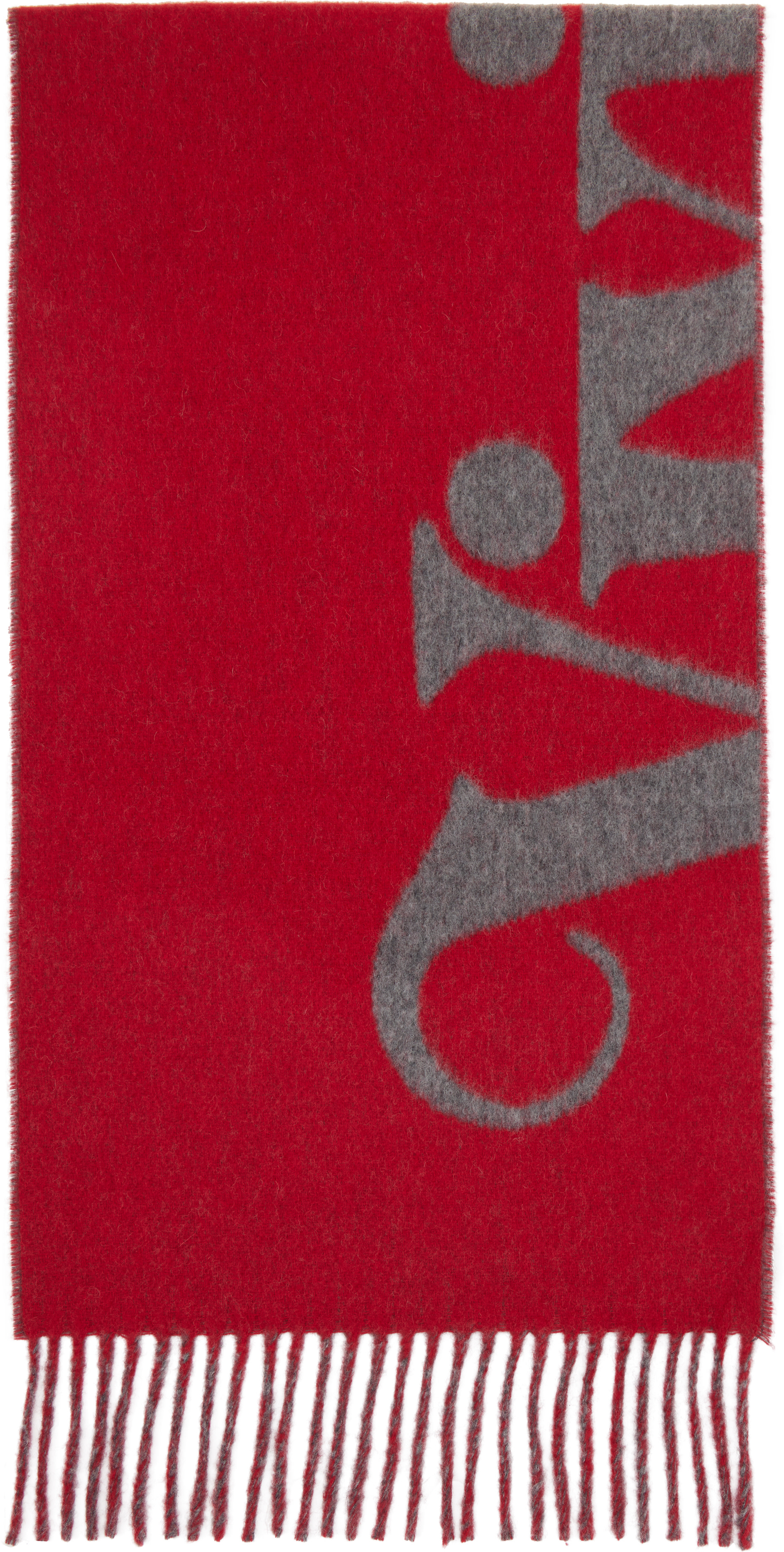 小物 VIVIENE WESTWOOD FOODIE WOOL SCURF Vivienne Westwood: Red & Gray Wool Logo Scarf | SSENSE United Kingdom