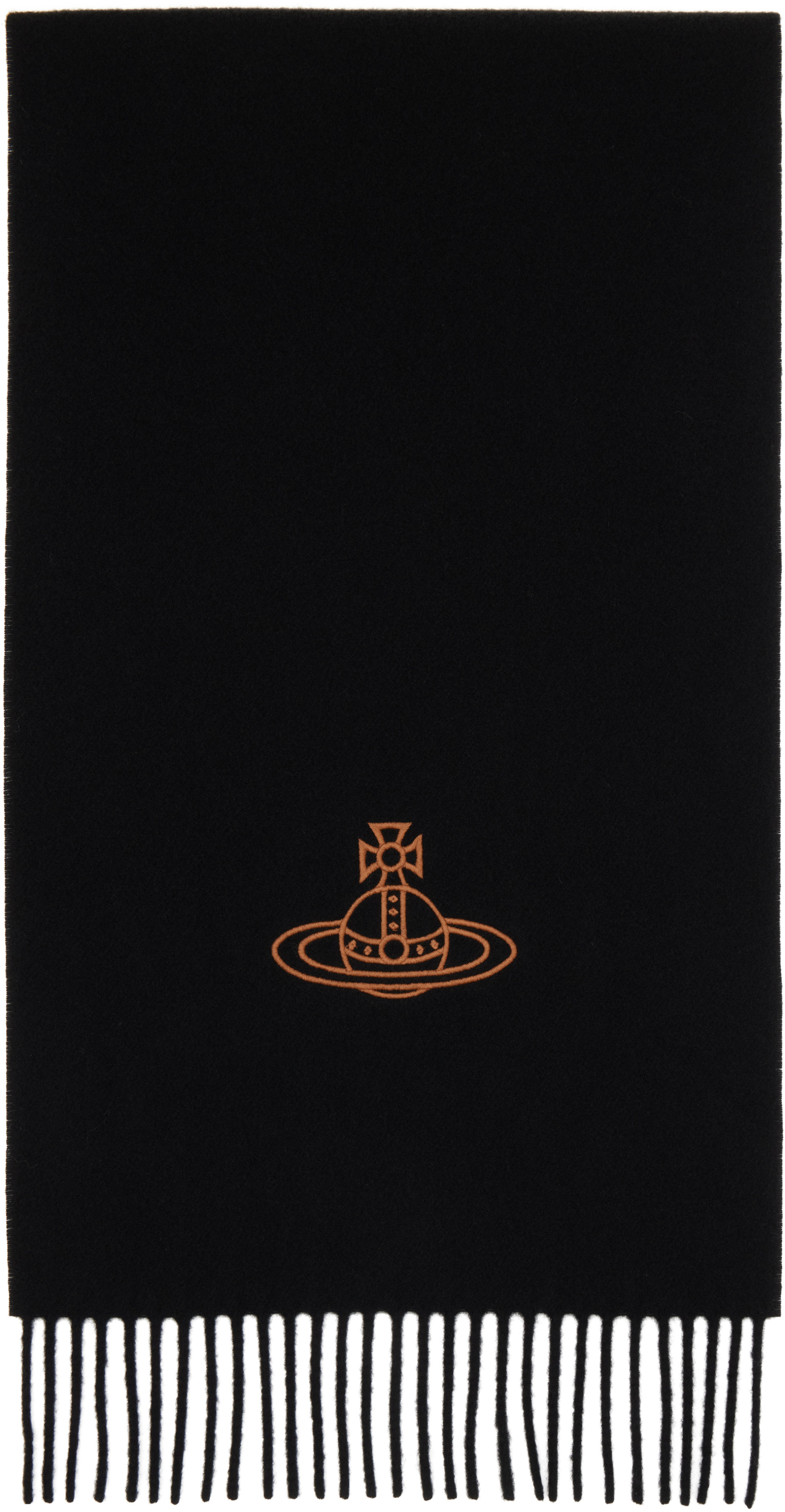 Vivienne Westwood: Black Embroidered Scarf | SSENSE