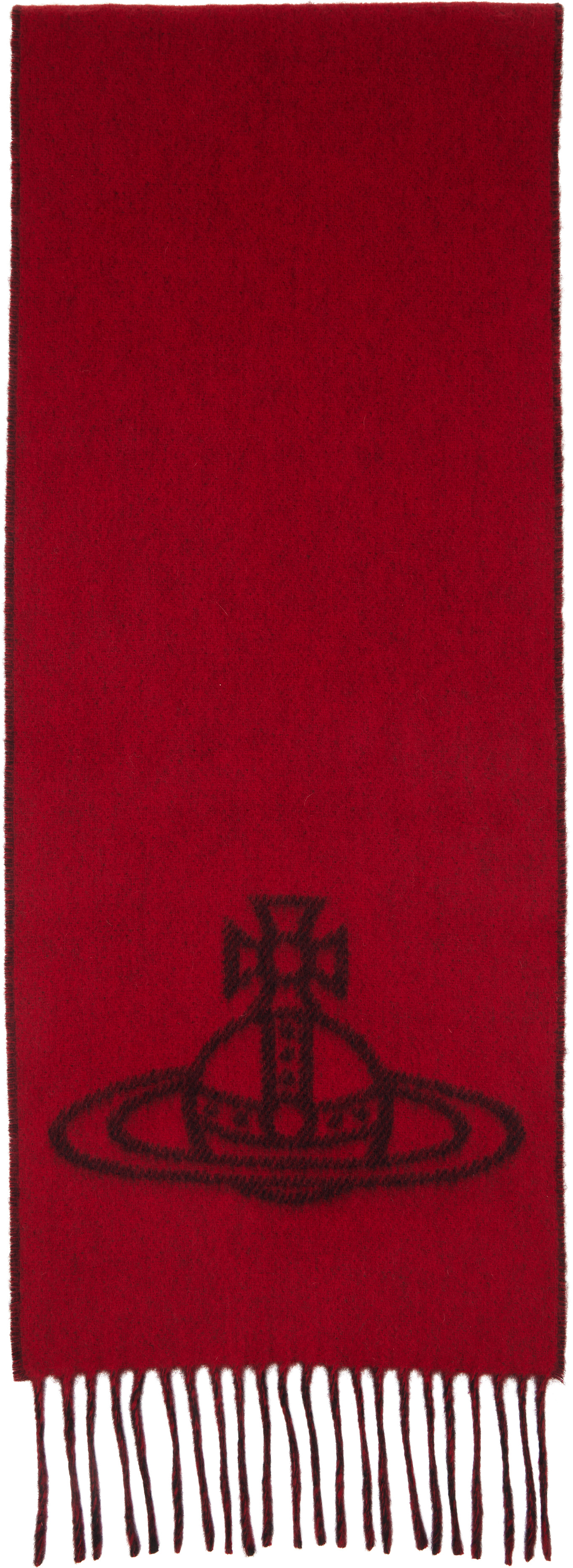 Vivienne Westwood: Black & Red Double Face Scarf | SSENSE Canada