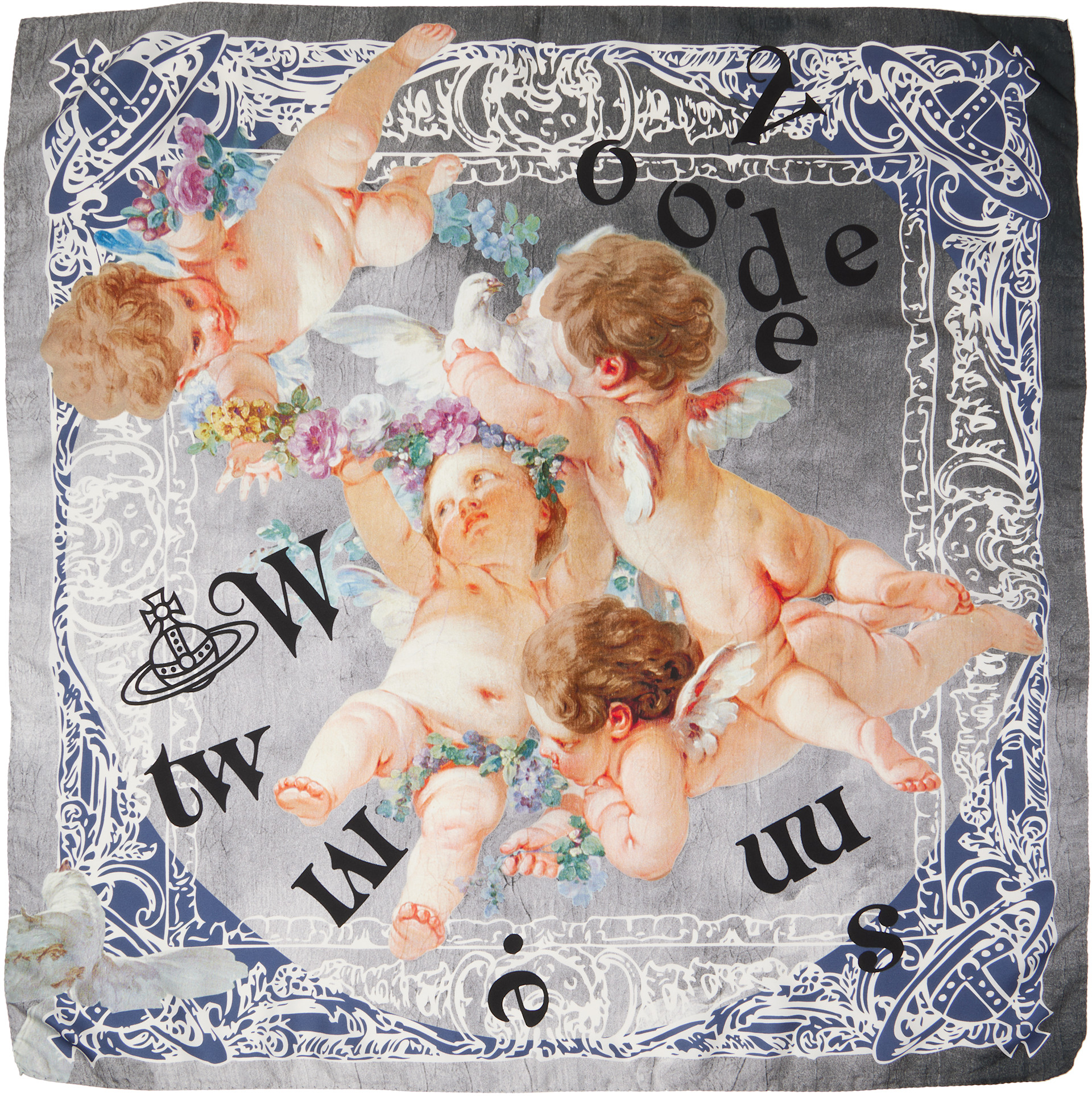 Vivienne Westwood: グレー Spring Cherub スクエア スカーフ | SSENSE