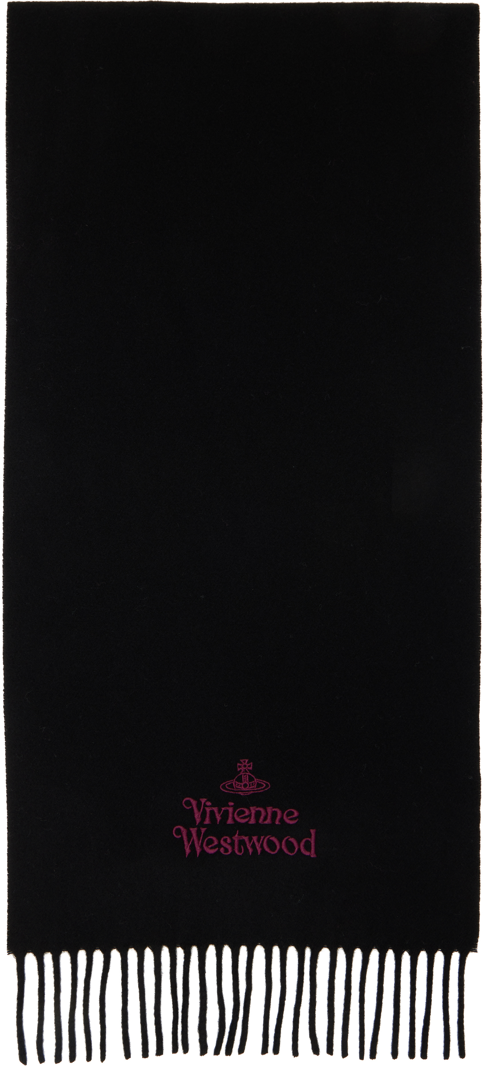 Vivienne Westwood: Black Embroidered Scarf | SSENSE Canada