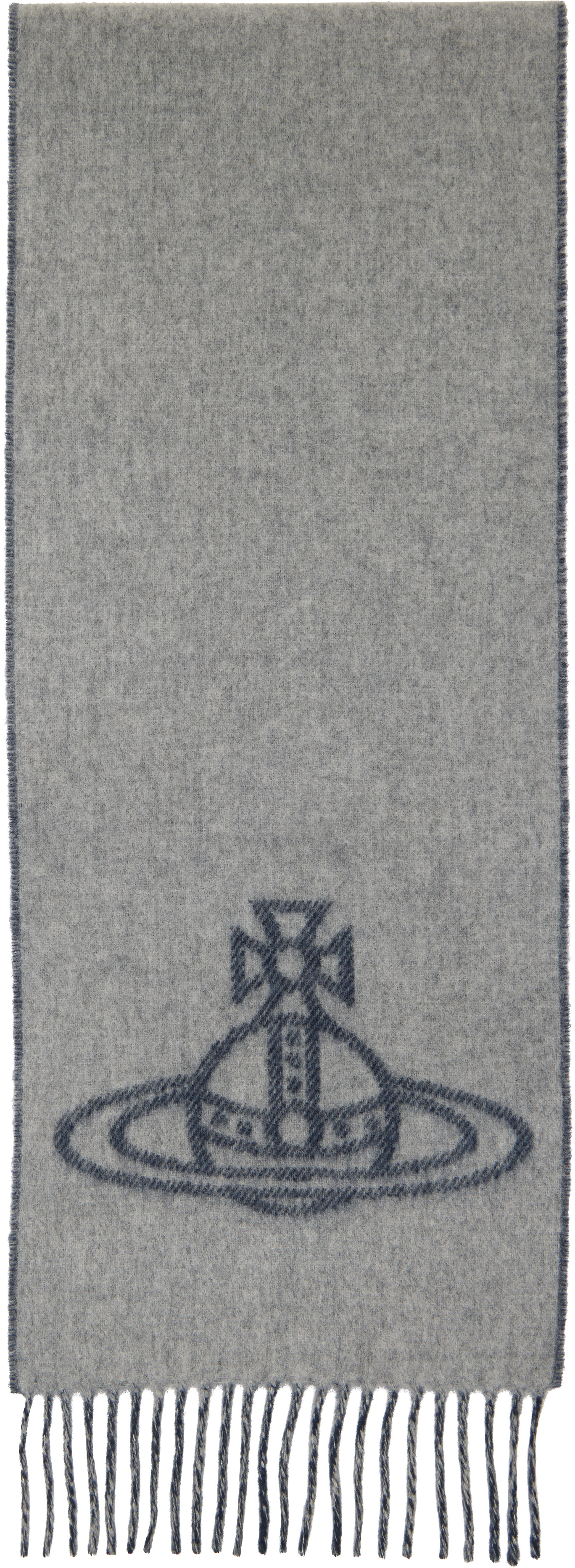 VivienneWestwood ストライプ スカパン キュロット ブルーグレー Vivienne Westwood: Gray & Blue Double Face Scarf | SSENSE