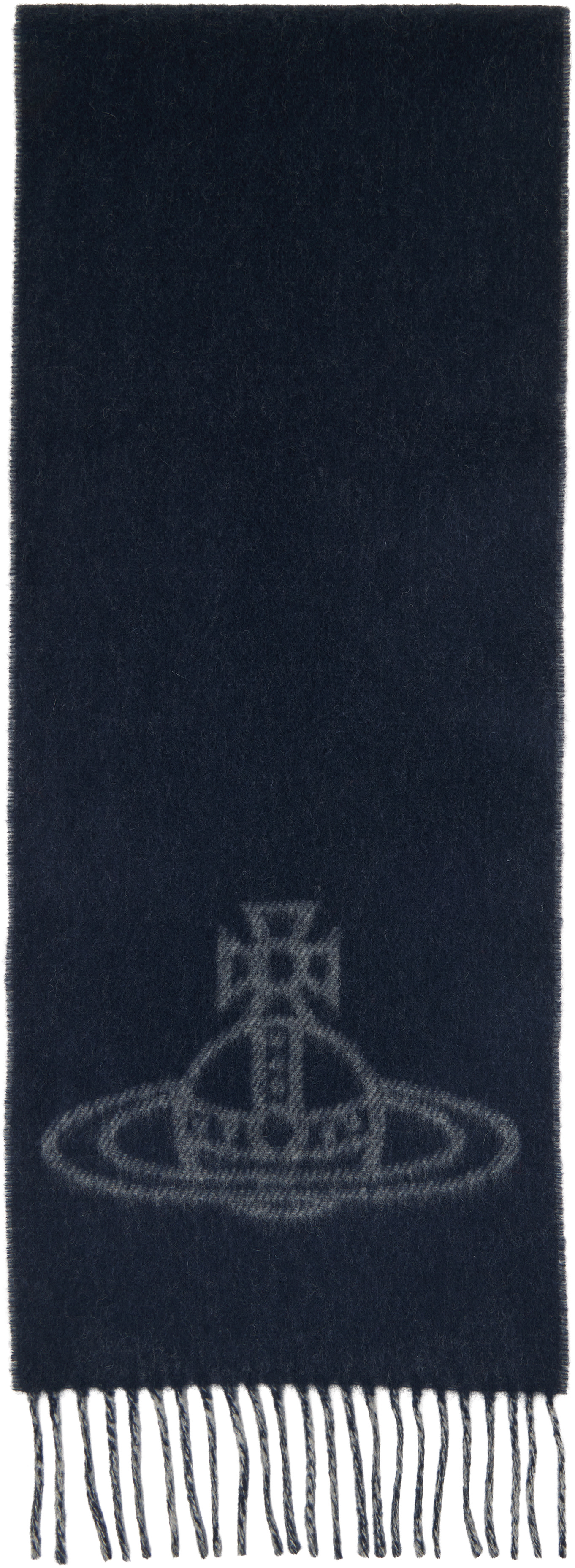 Vivienne Westwood: Gray & Blue Double Face Scarf | SSENSE