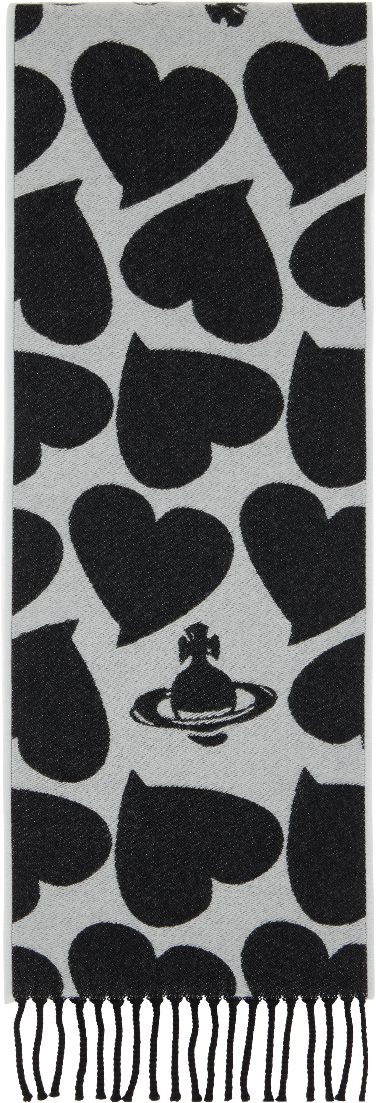 Vivienne Westwood: Black & Gray Thin Scarf | SSENSE