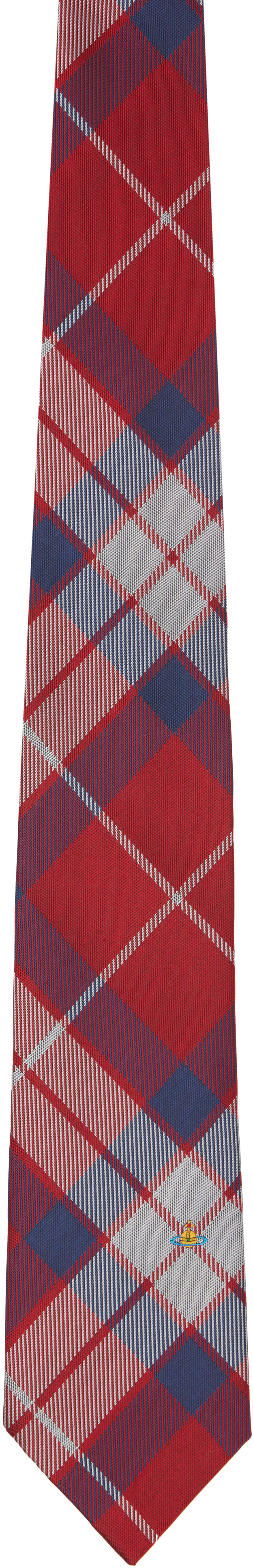 Vivienne Westwood: レッド 8.5cm チェック ネクタイ | SSENSE 日本