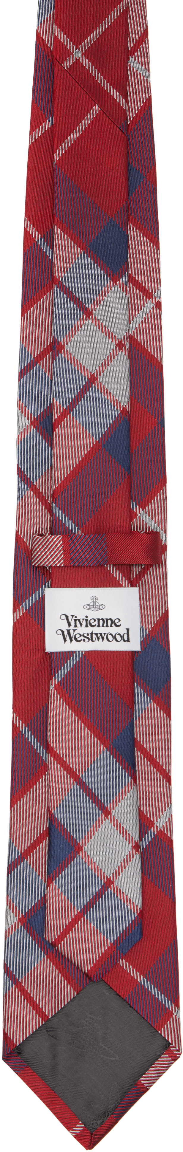 Vivienne Westwood: レッド 8.5cm チェック ネクタイ | SSENSE 日本