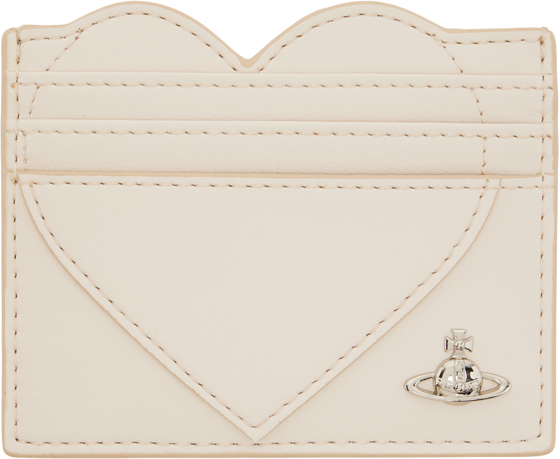 Vivienne Westwood: オフホワイト Heart カードケース | SSENSE 日本
