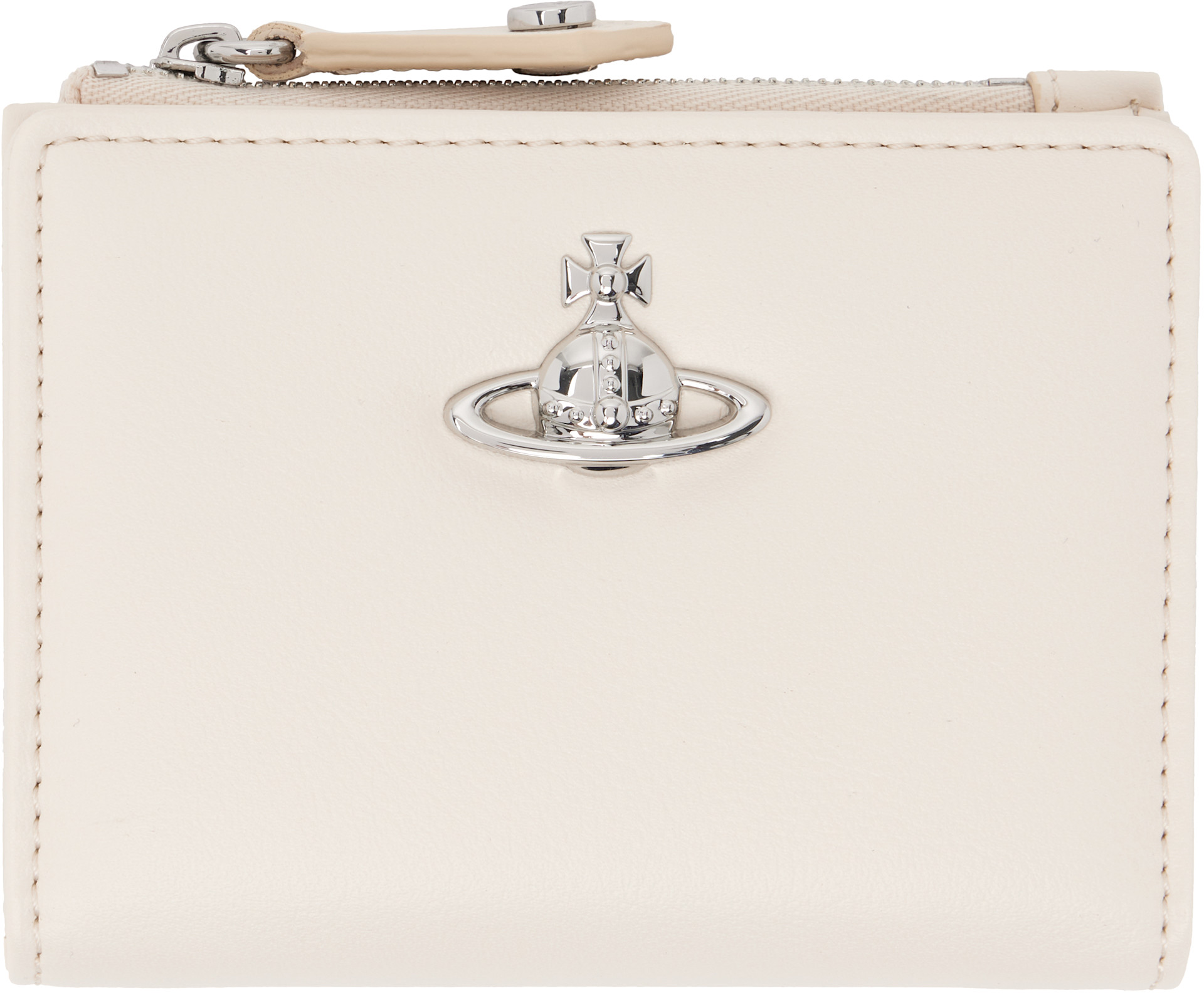 Vivienne Westwood: オフホワイト Slim Flap カードケース | SSENSE 日本
