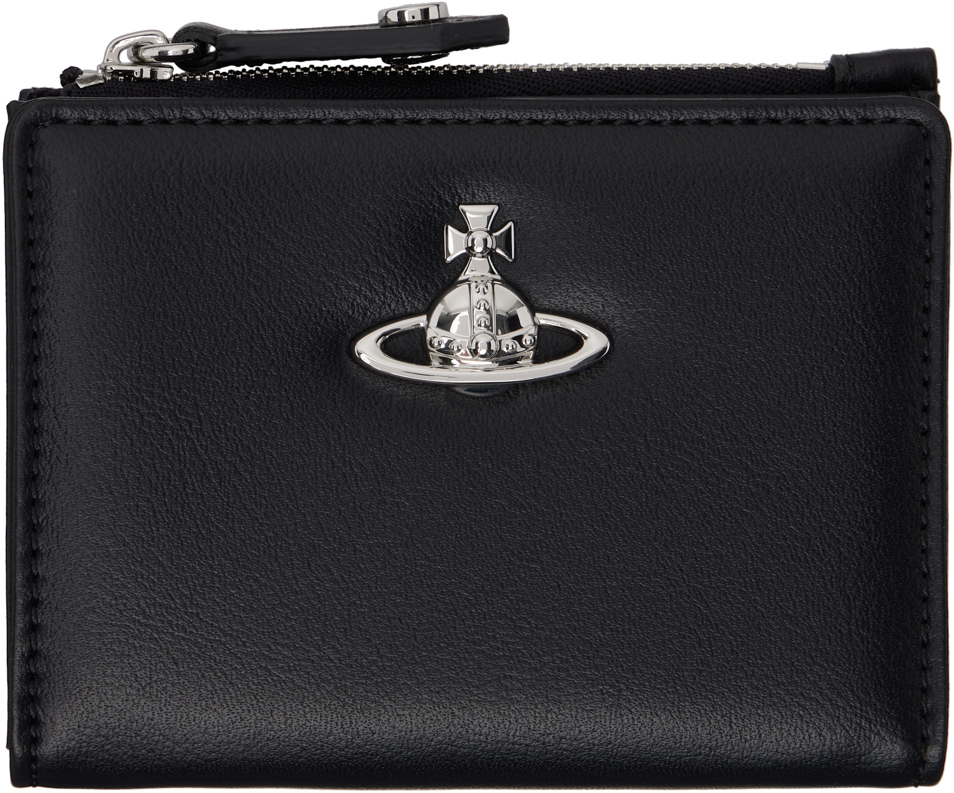 Vivienne Westwood: ブラック Slim Flap カードケース | SSENSE 日本