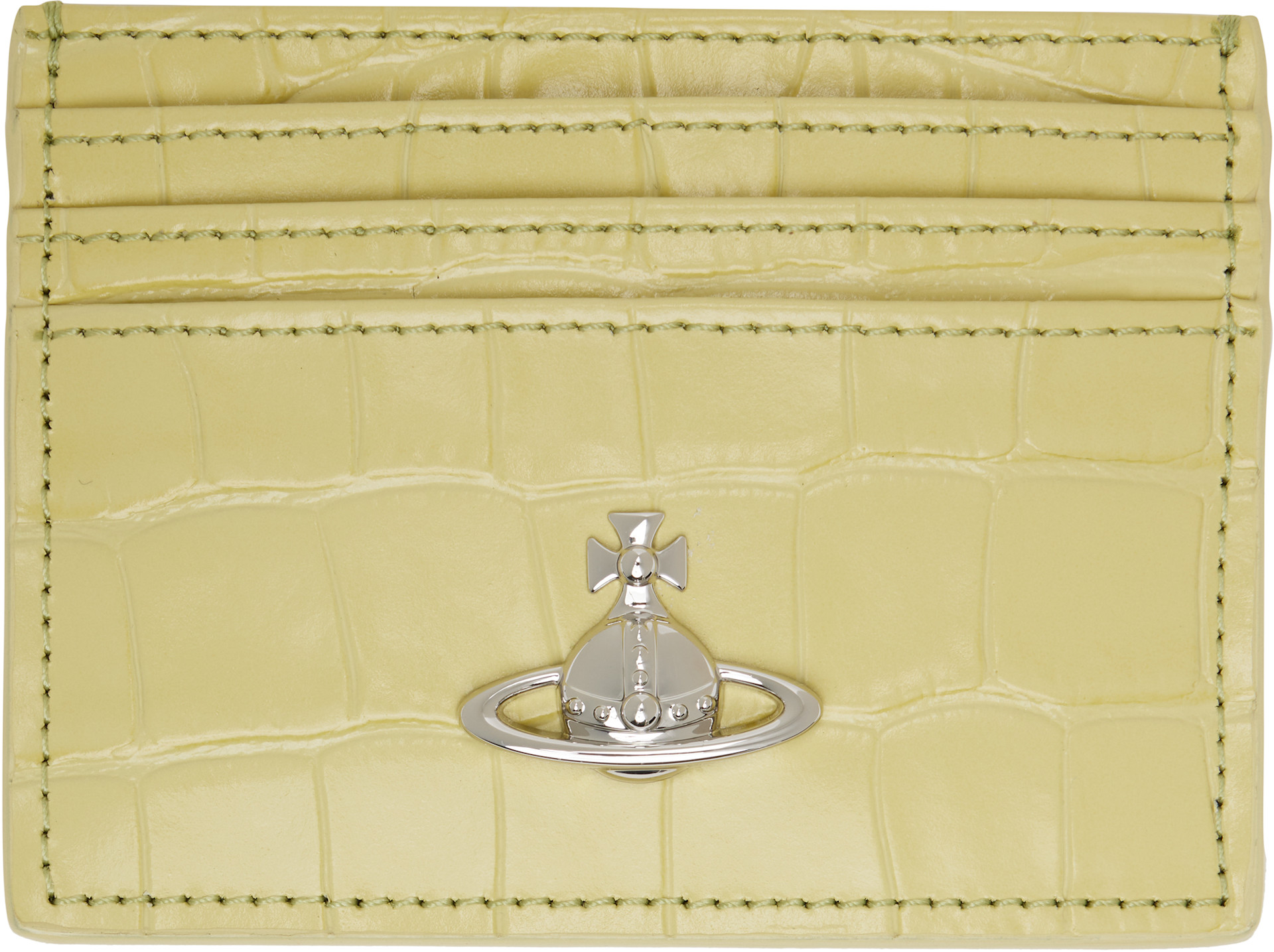Vivienne Westwood: Green Flat Card Holder | SSENSE