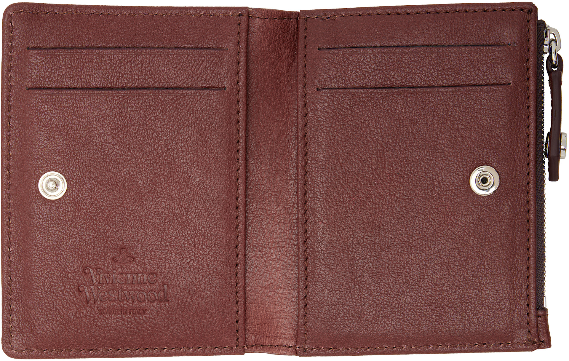 Vivienne Westwood: Brown Slim Flap Card Holder | SSENSE