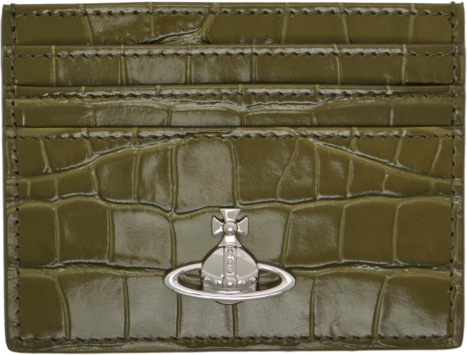 Vivienne Westwood: Khaki Flat Card Holder | SSENSE Canada