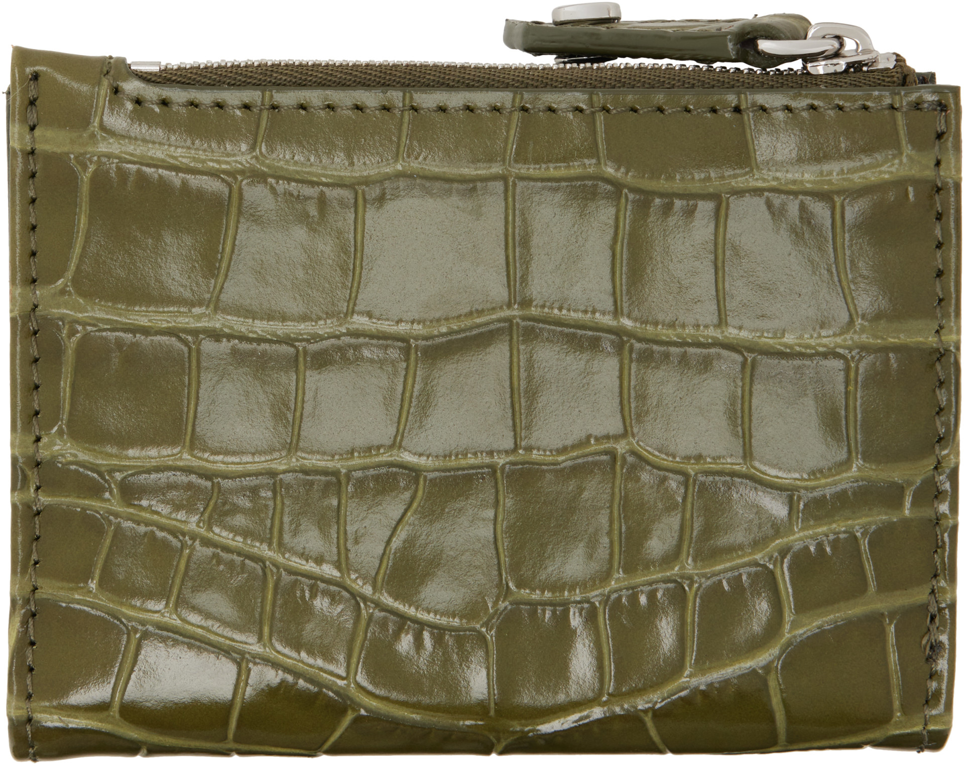 Vivienne Westwood: Khaki Slim Flap Card Holder | SSENSE