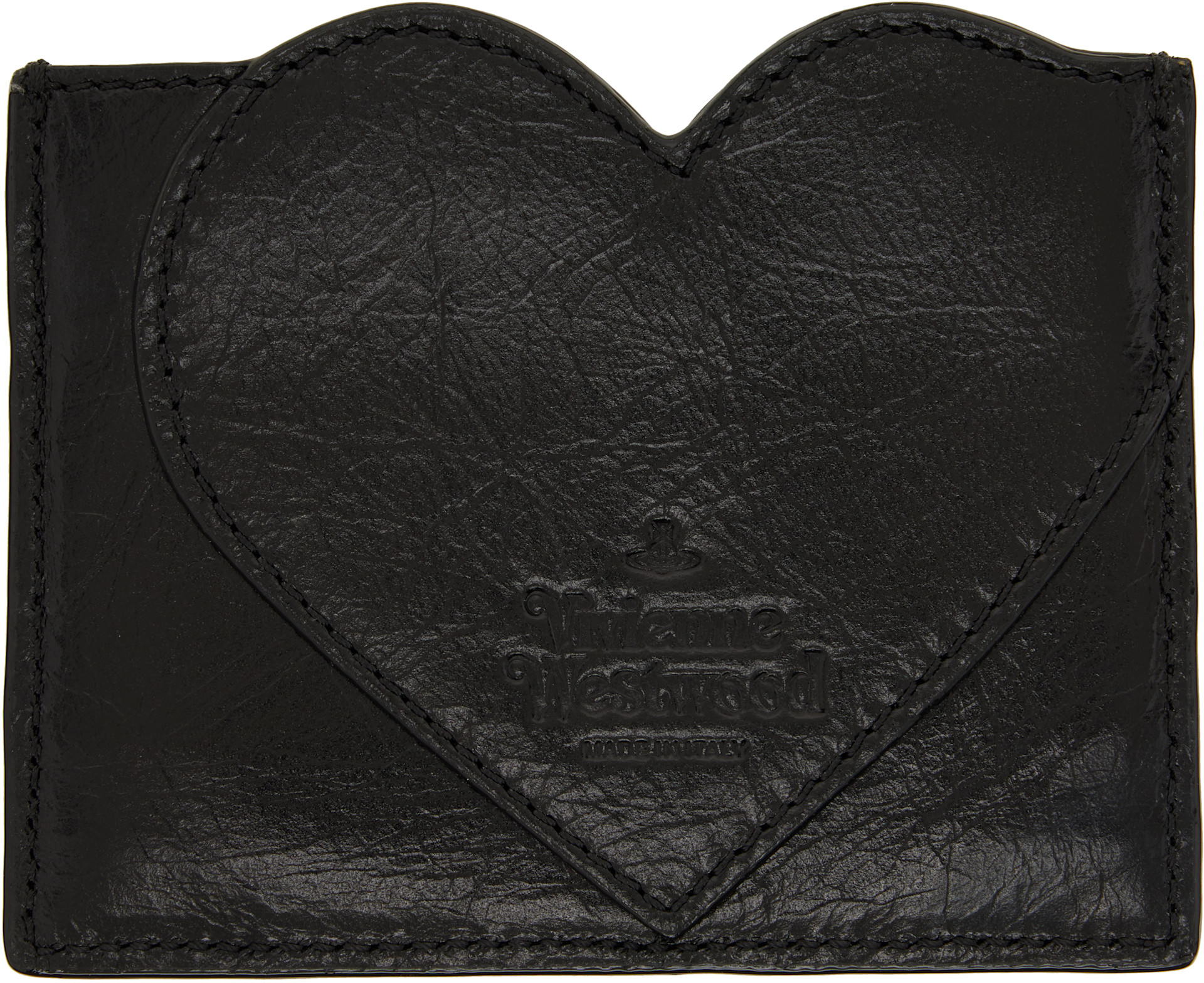 Vivienne Westwood: ブラック Heart カードケース | SSENSE 日本