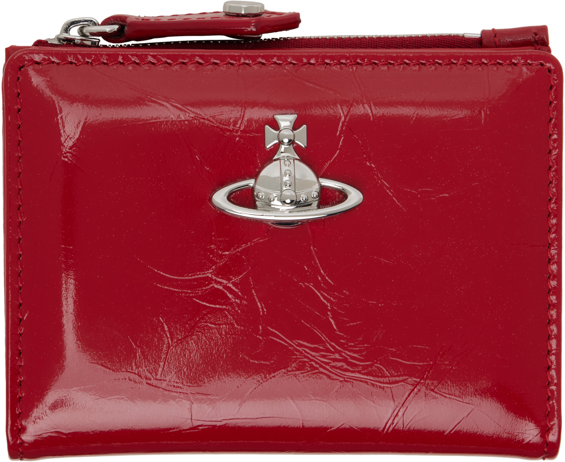 Vivienne Westwood: レッド スリム フラップカードケース | SSENSE 日本