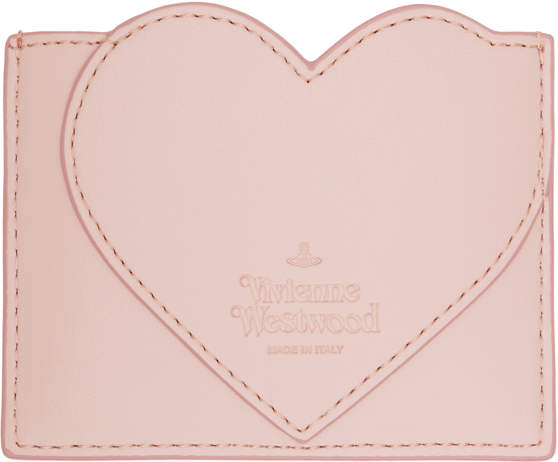 Vivienne Westwood: Pink Heart Card Holder | SSENSE
