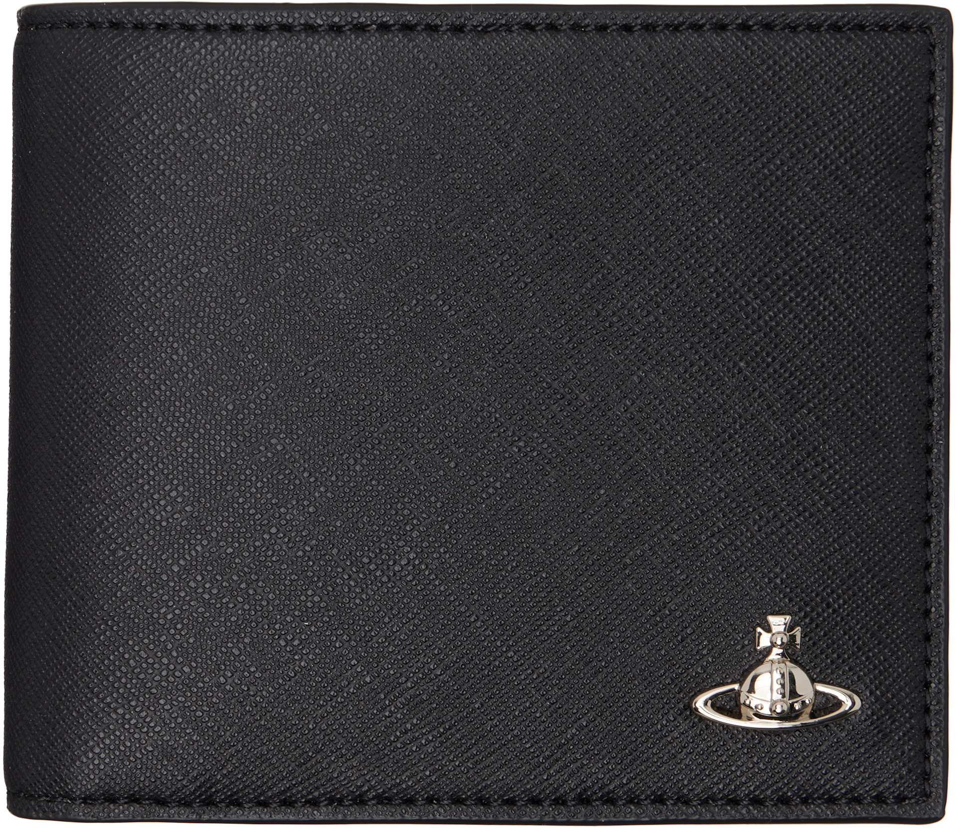 Vivienne Westwood: ブラック Man. フェイクレザー 札入れ | SSENSE 日本