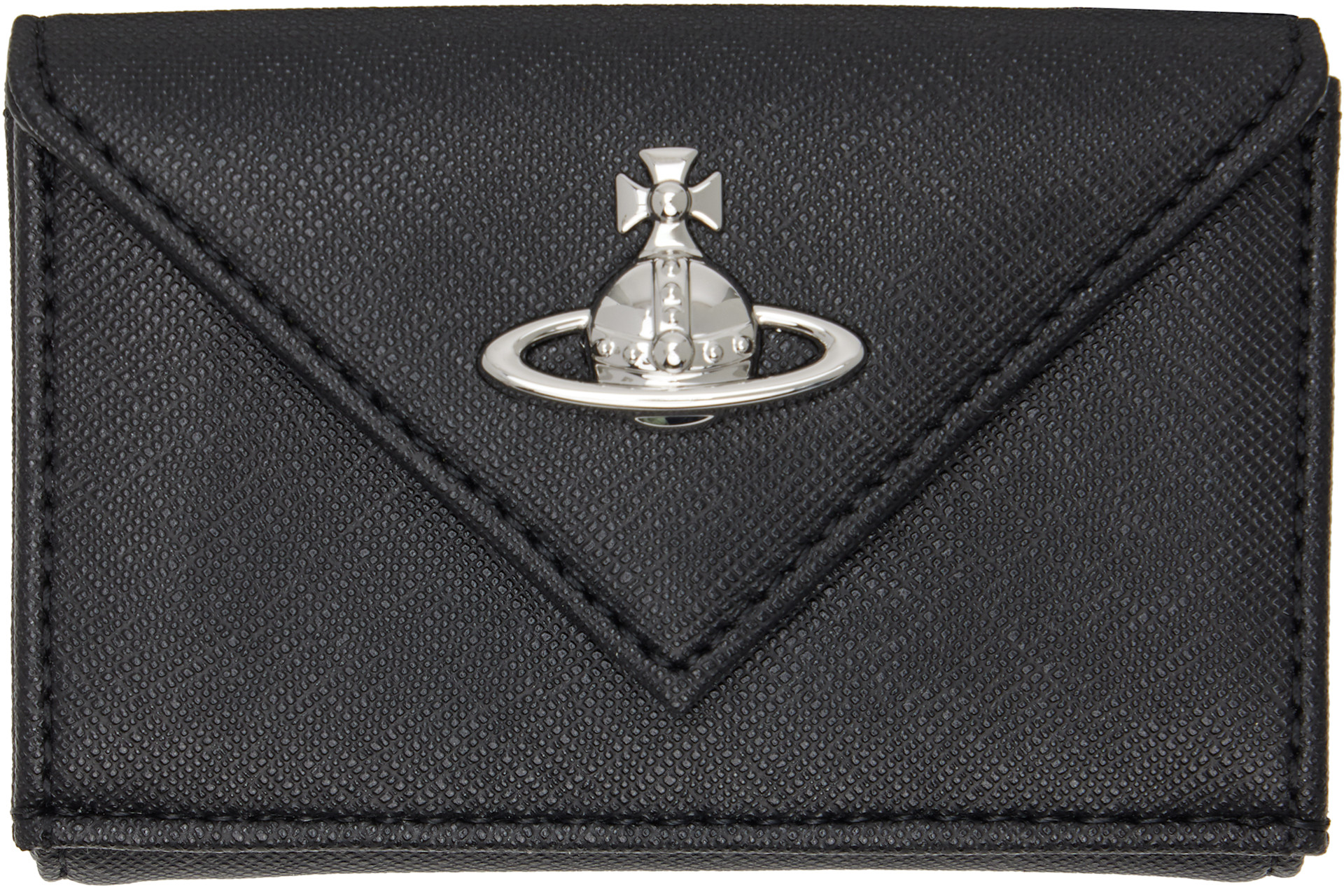Vivienne Westwood: Black Envelope Billfold Faux-Leather Wallet