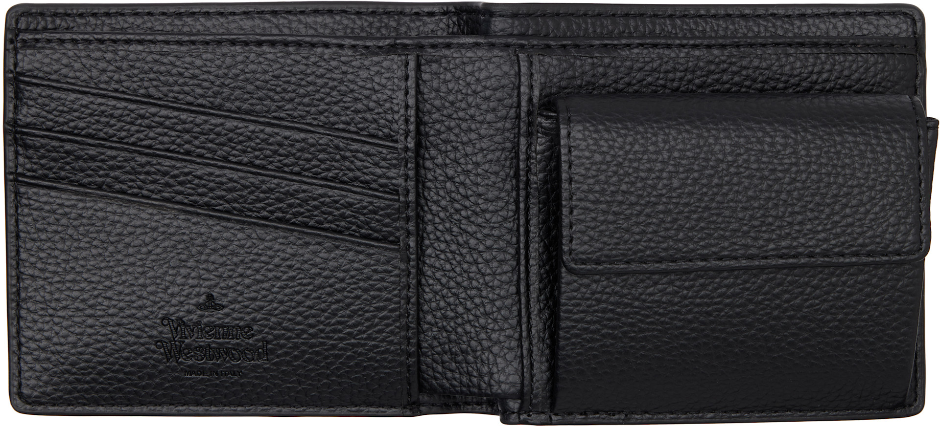 Vivienne Westwood: Black Faux-Leather Man Coin Pocket Wallet | SSENSE