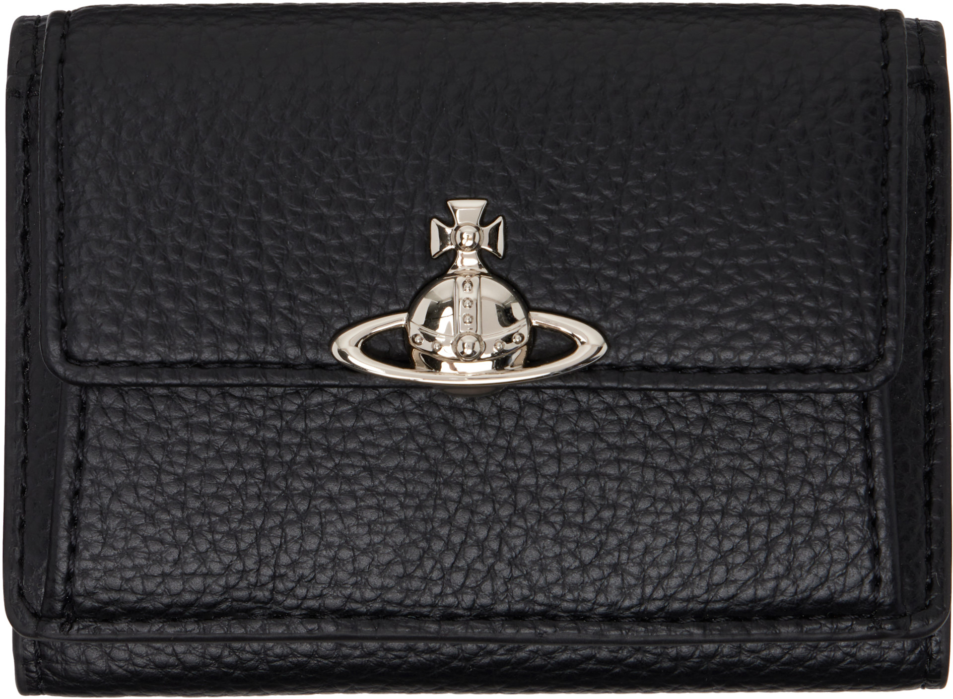 Vivienne Westwood: ブラック スモール Flap Purse 財布 | SSENSE 日本