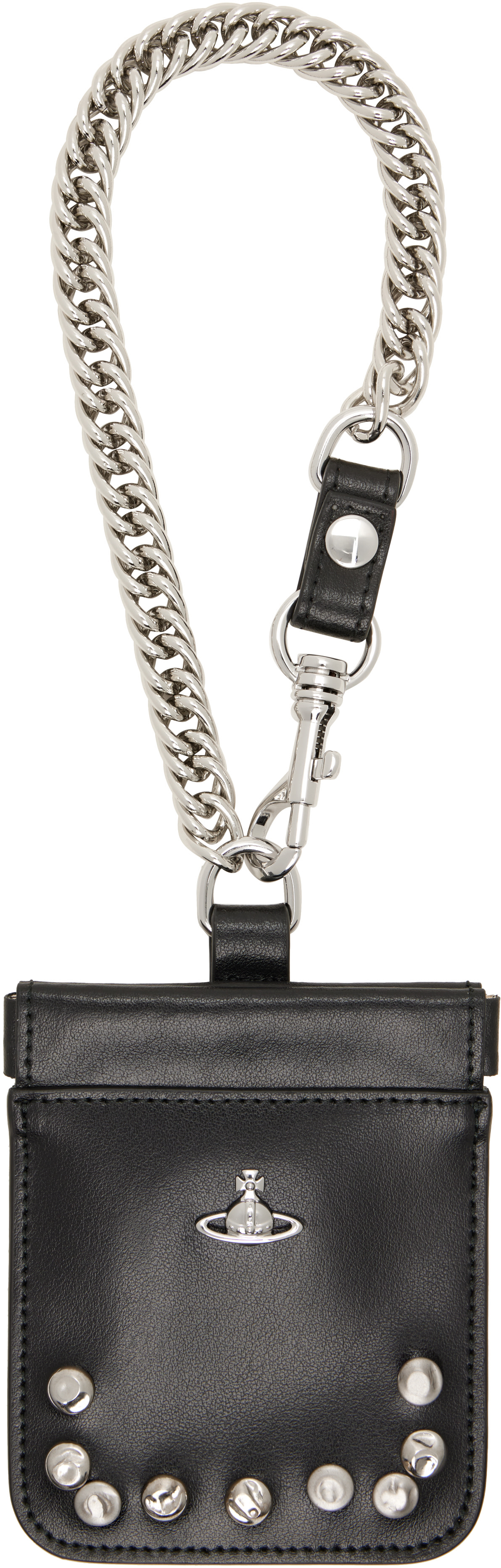 Vivienne Westwood: Black Coin Pouch Chain Wallet | SSENSE Australia