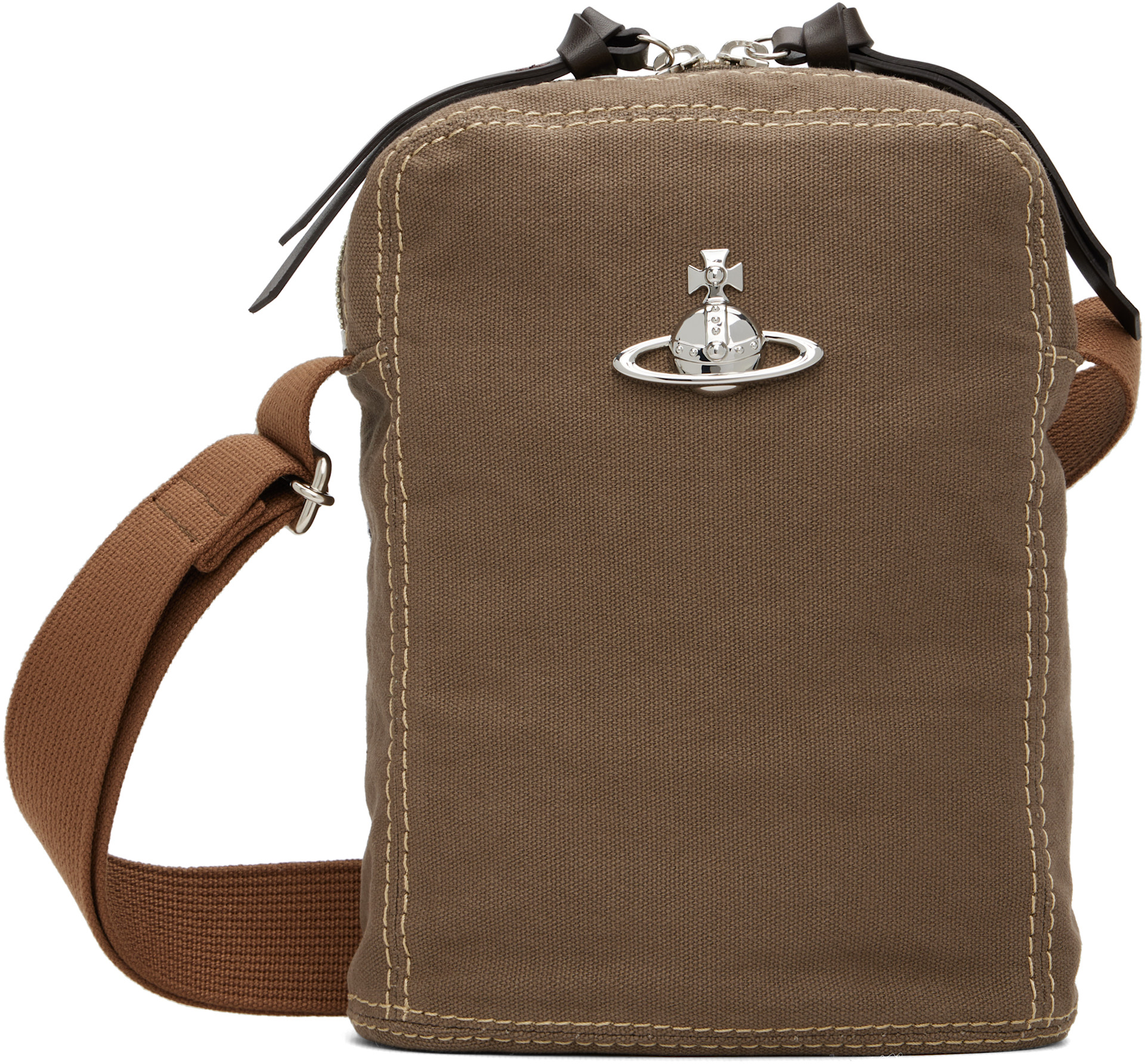Vivienne Westwood ショルダーバッグ カーキ Vivienne Westwood: Khaki Luke Crossbody Bag | SSENSE