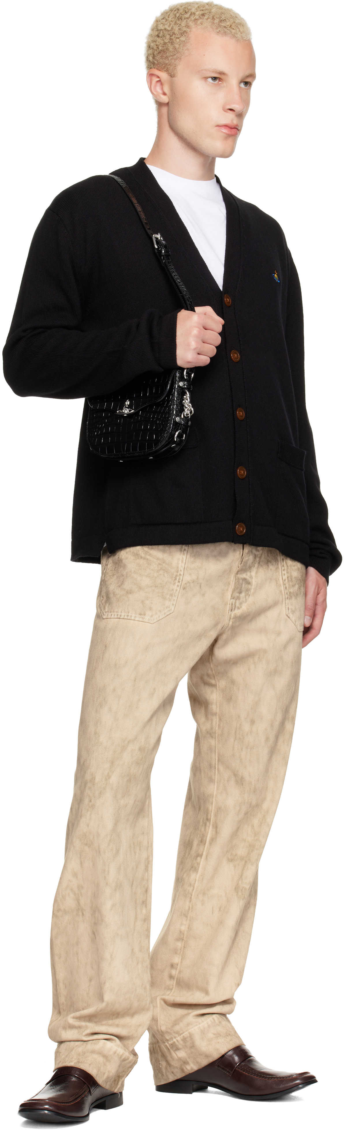 Vivienne Westwood: ブラック Hunter フラップ クロスボディバッグ