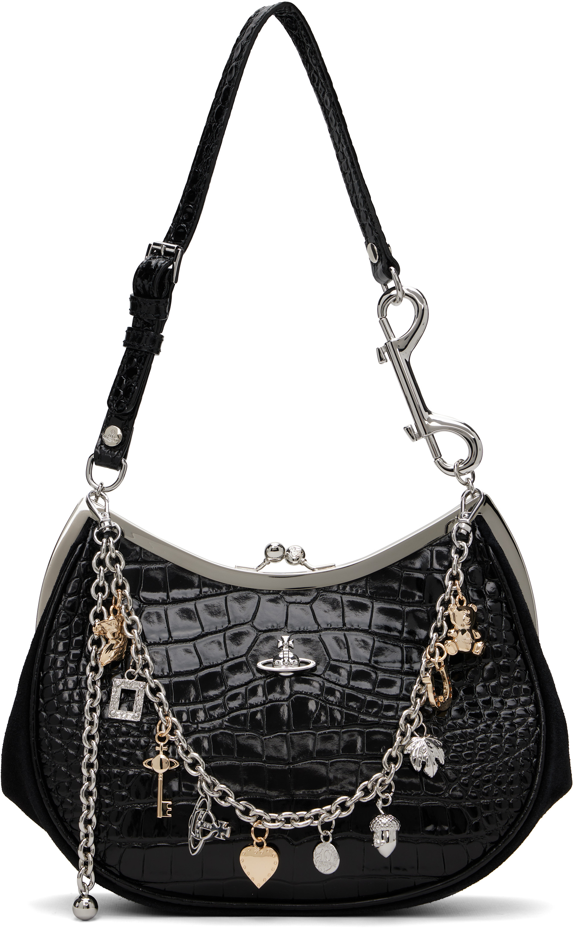 【チェルシーマーケット】Vivienne Westwood Vivienne Westwood: Black Charm Frame Purse | SSENSE