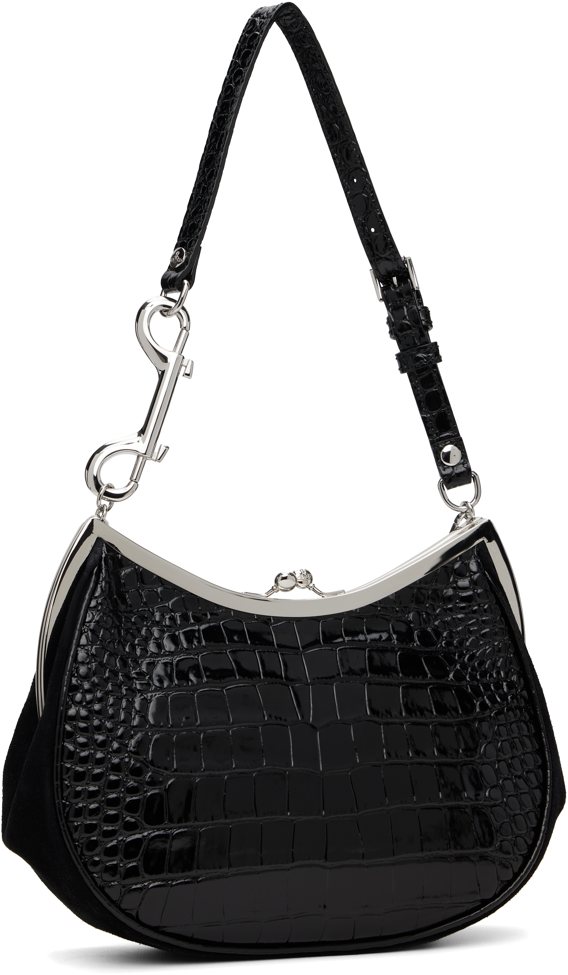 H21 Vivienne Westwood ビジネスバッグ　ブラック　チャーム付 Vivienne Westwood: ブラック Charm Frame バッグ | SSENSE 日本