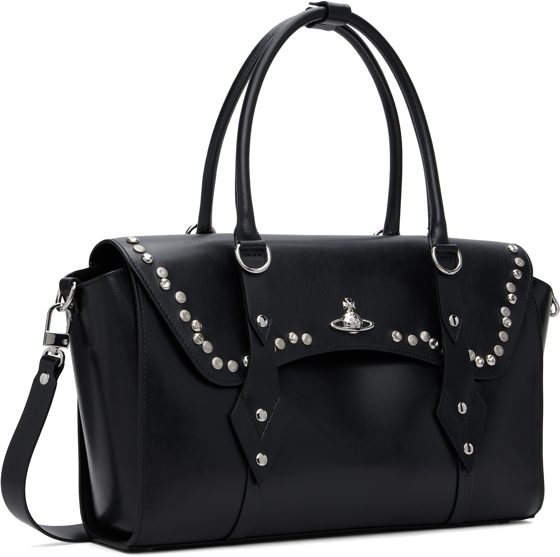 Vivienne Westwood: Black Bettina Medium Hand Bag | SSENSE Japan