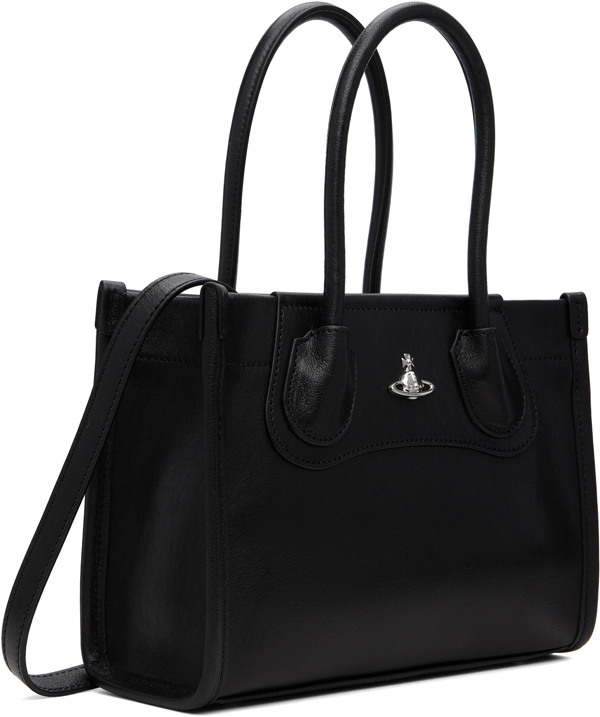ヴィヴィアン ウェストウッド Vivienne Westwood: Black Troy Small Tote Crossbody Bag | SSENSE