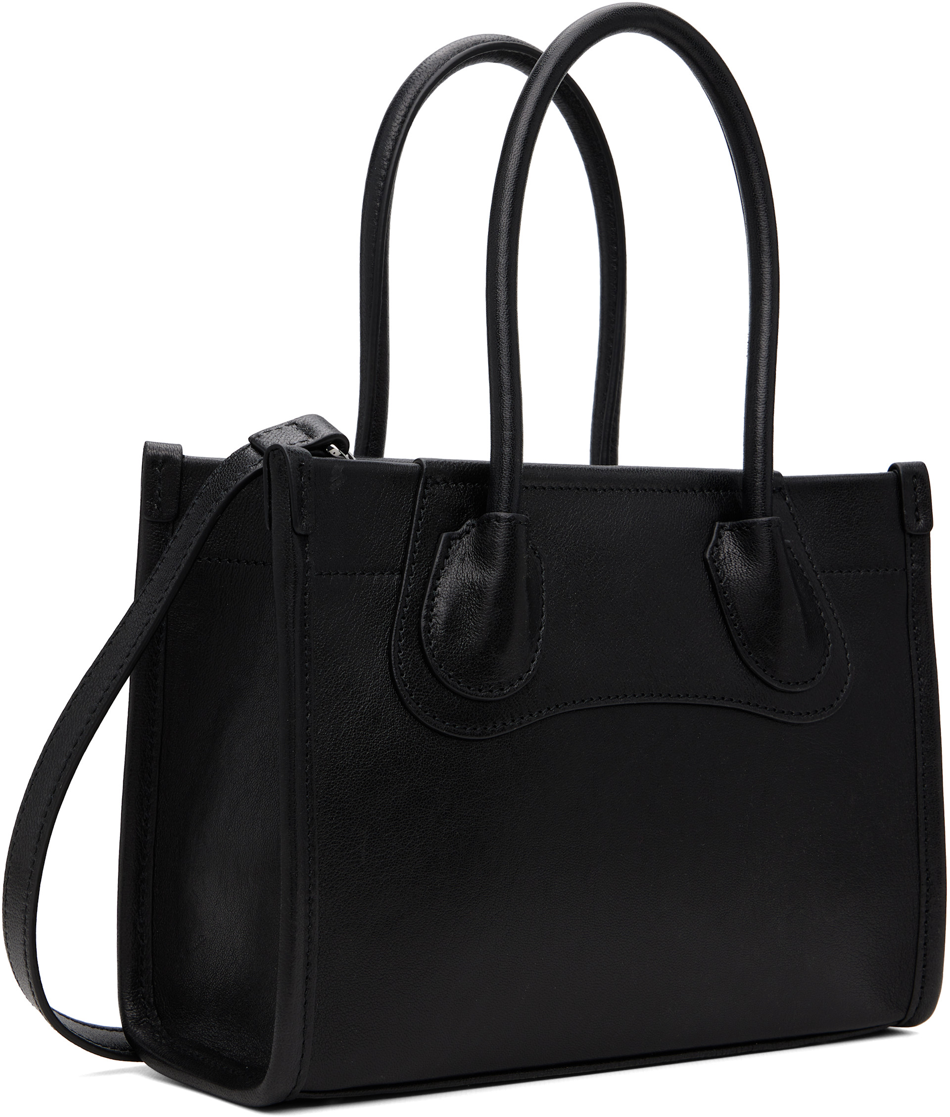 Vivienne Westwood: Black Troy Small Tote Crossbody Bag | SSENSE
