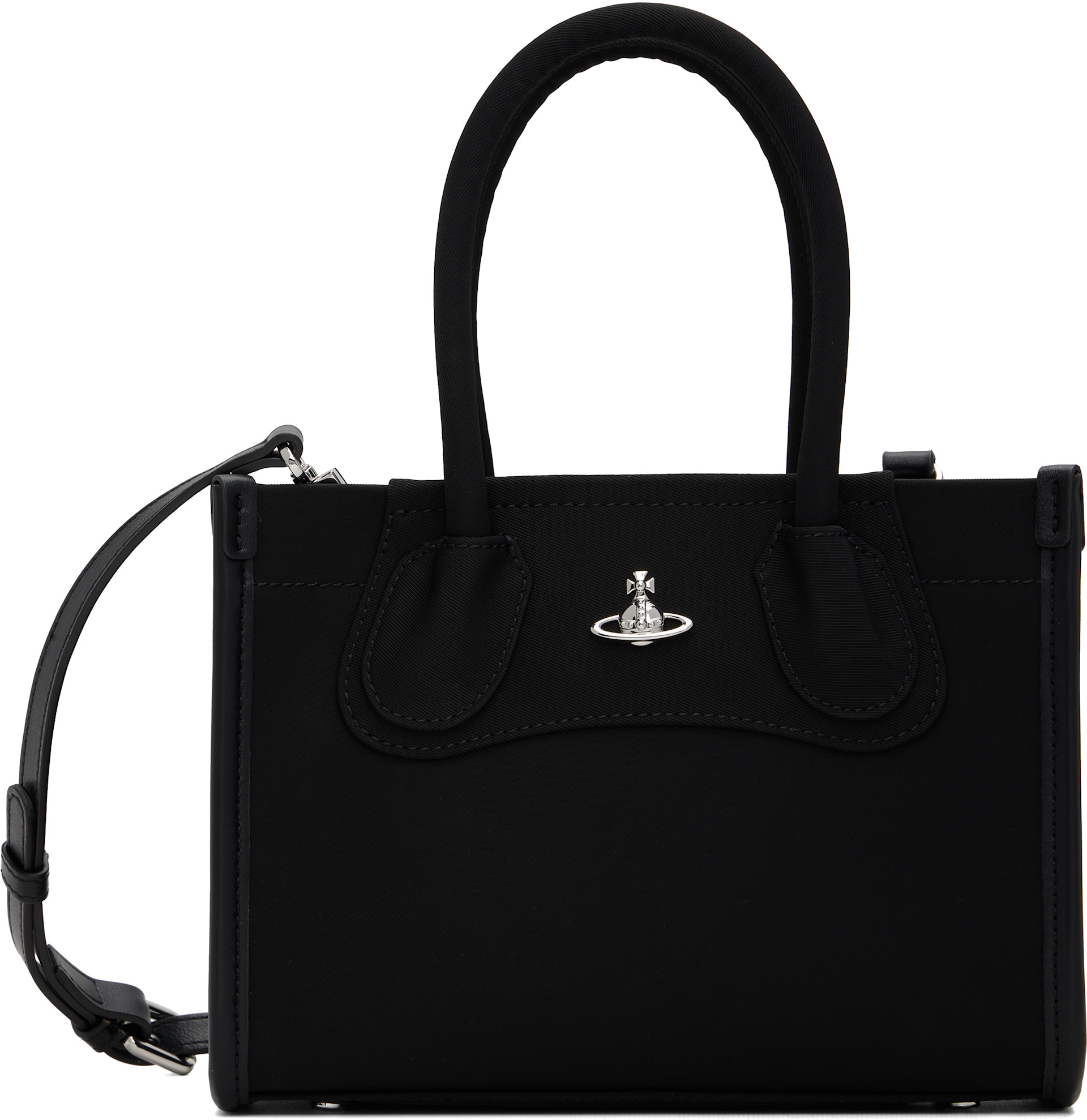 Vivienne Westwood: Black Troy Small Crossbody Tote | SSENSE