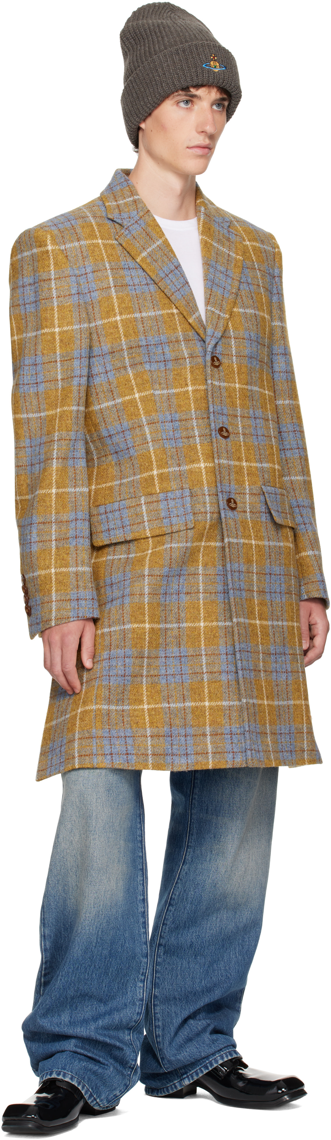 Vivienne Westwood: イエロー＆ブルー Huddersfield コート | SSENSE 日本