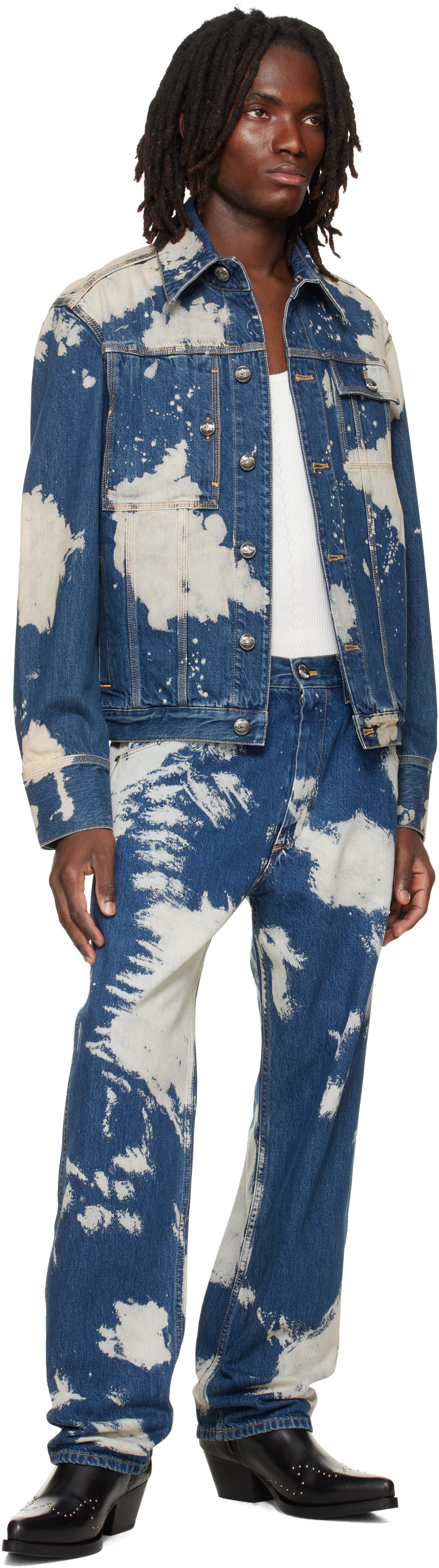 Vivienne Westwood: ブルー＆ベージュ Ranch ジーンズ | SSENSE 日本