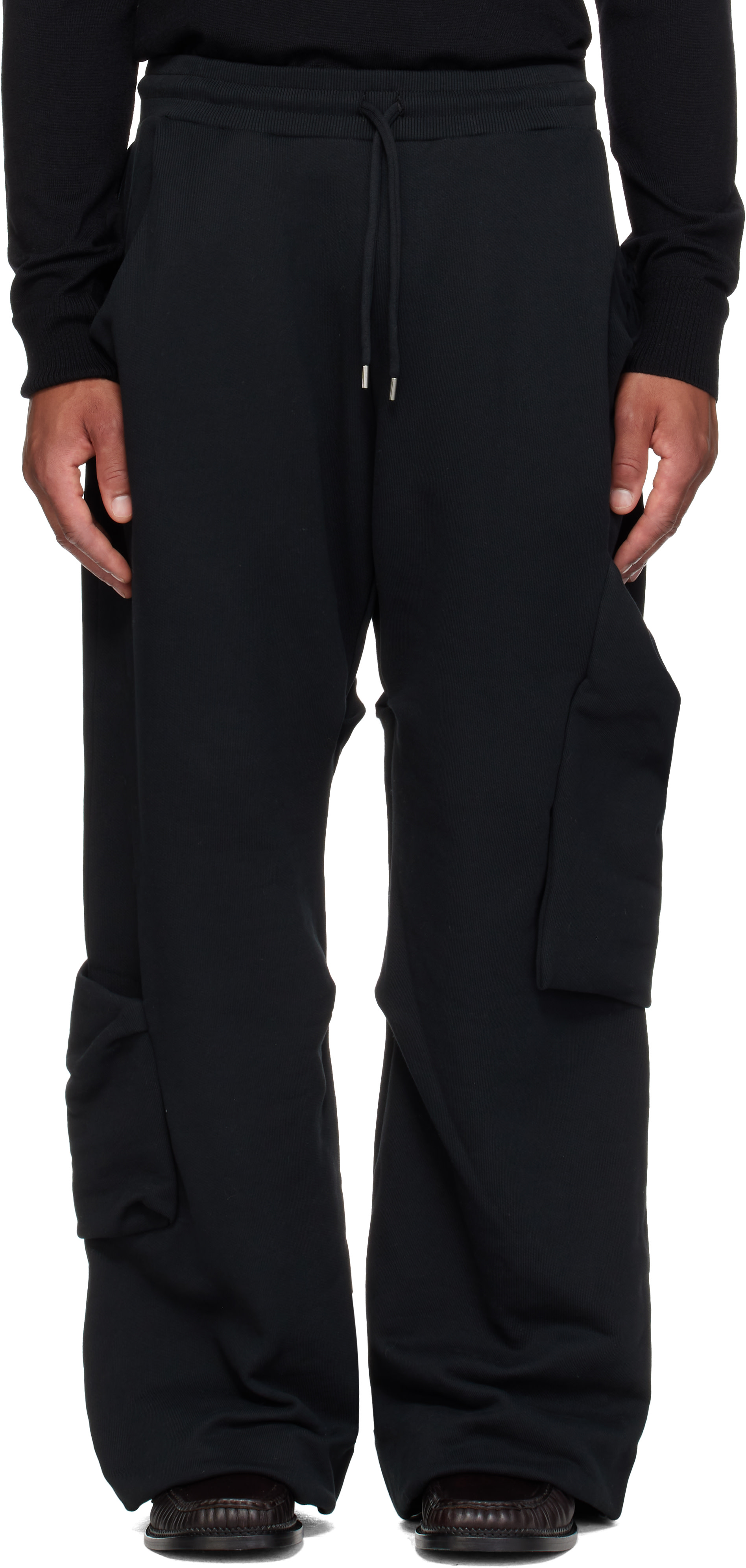パンツ Vivienne Westwood 2000s Wide cargo pants Vivienne Westwood: Black Achilles Sweatpants | SSENSE