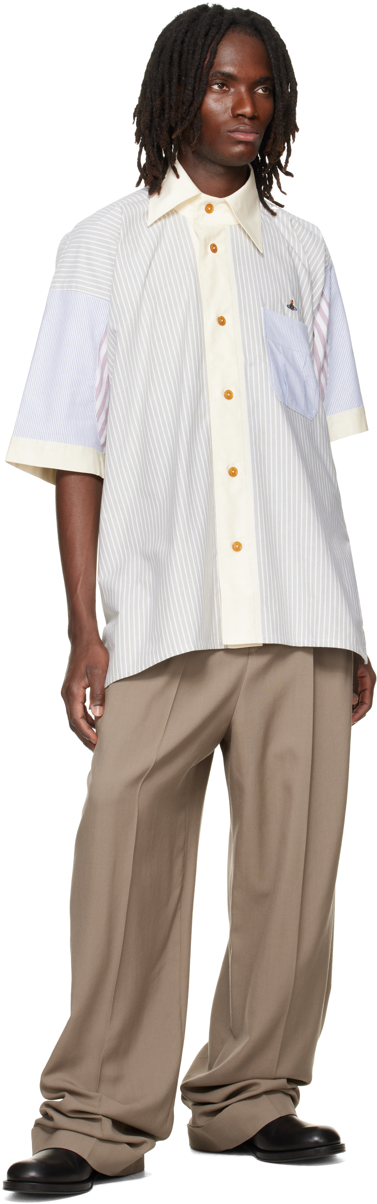 【WhiteCatさま専用】UYNウィン アンダーシャツ とボトム上下セット Vivienne Westwood: ホワイト Asymmetric Collar 半袖シャツ | SSENSE 日本
