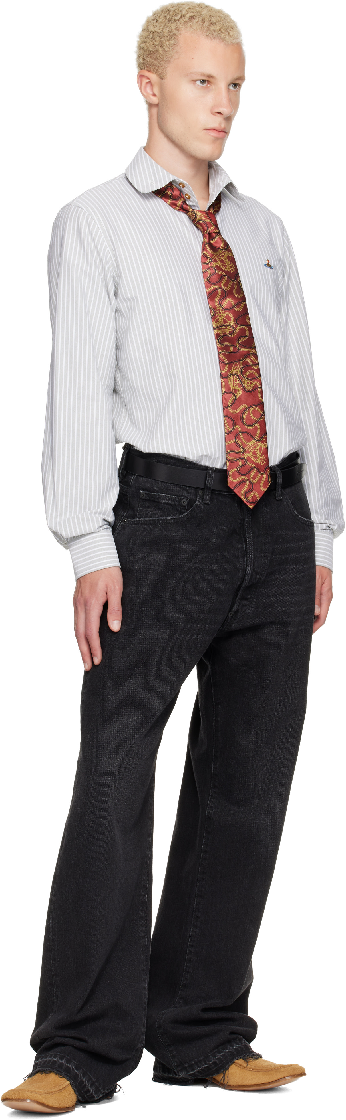 Vivienne Westwood: ホワイト＆グリーン Two Button Krall シャツ