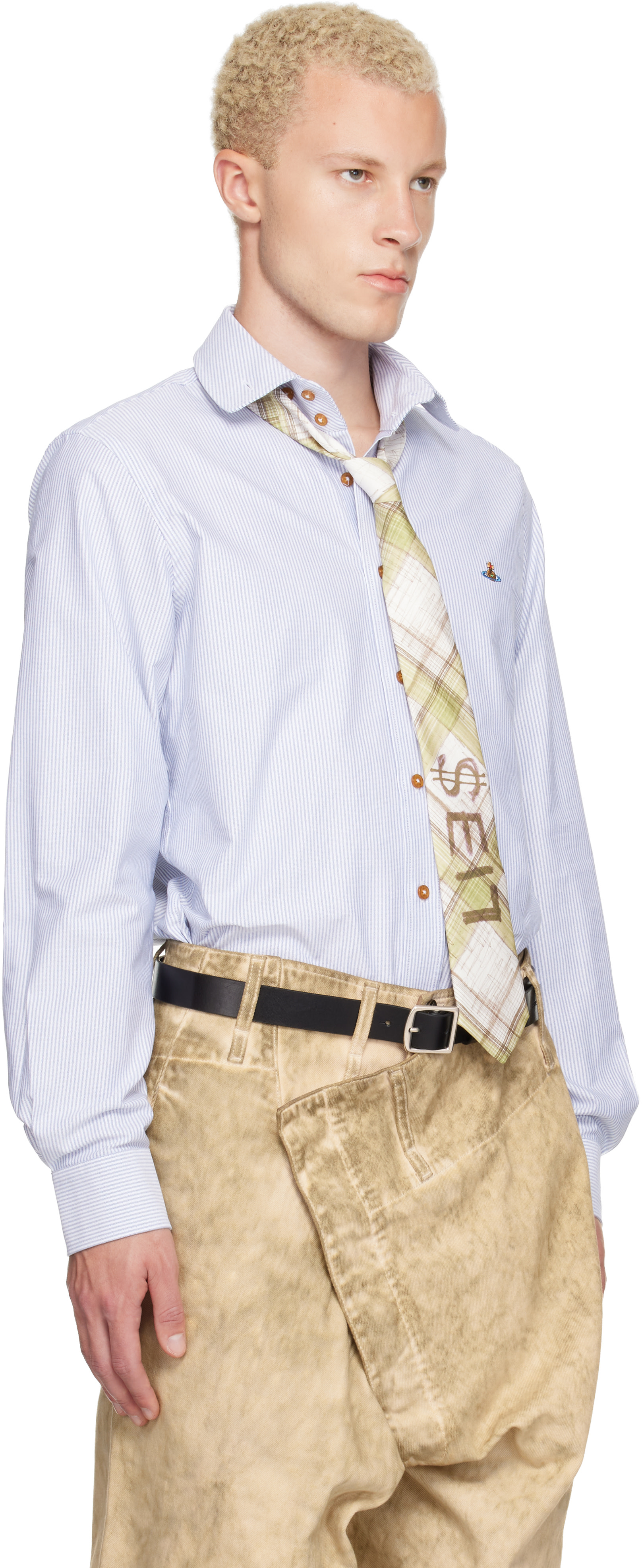 Vivienne Westwood - Blue & White Two Button Krall Shirt