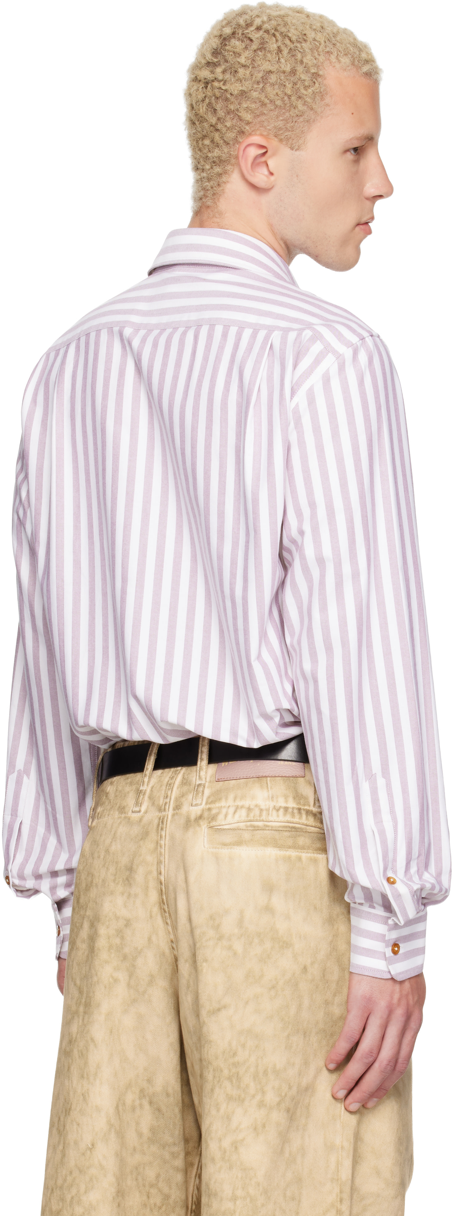 Vivienne Westwood - White & Burgundy Two Button Krall Shirt