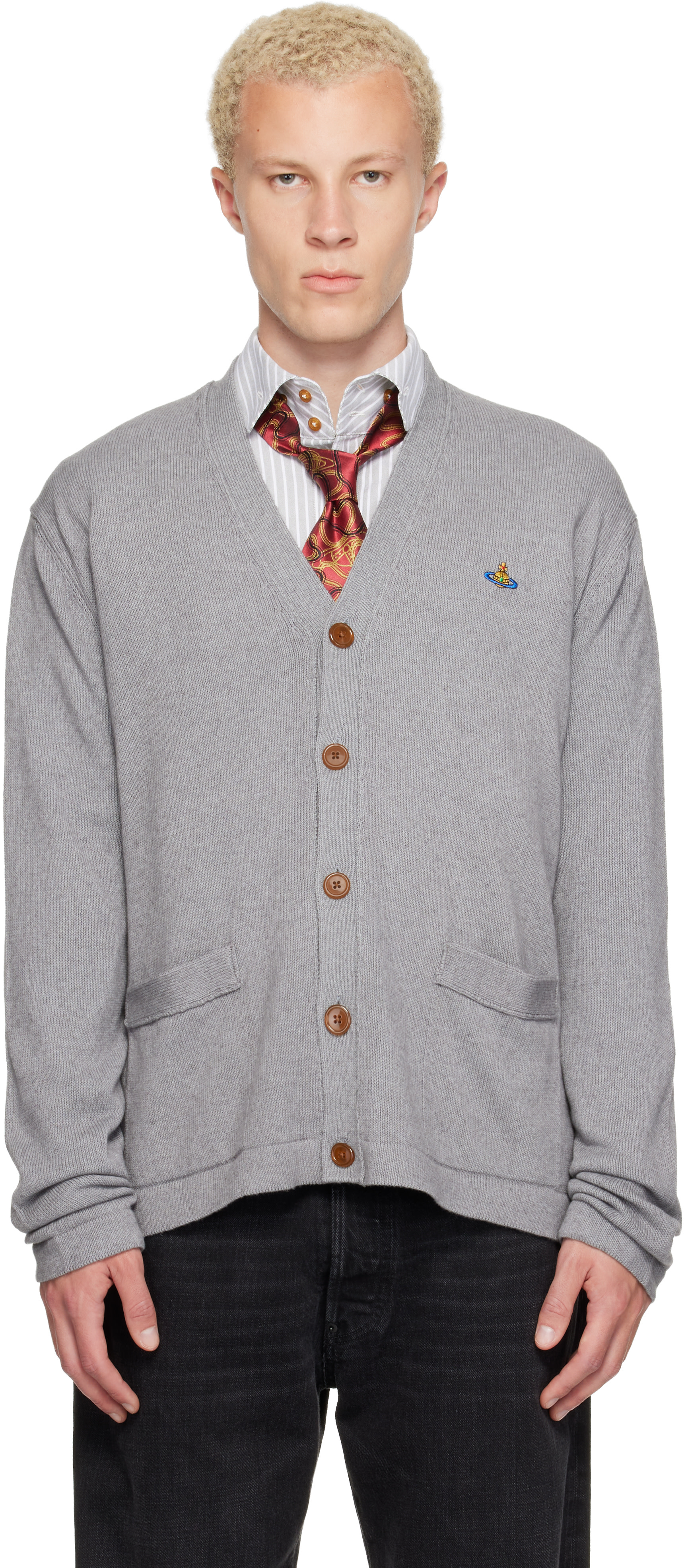 Vivienne Westwood man 変形 アシメ カーディガン ブルゾン Vivienne Westwood: グレー Alex カーディガン | SSENSE 日本