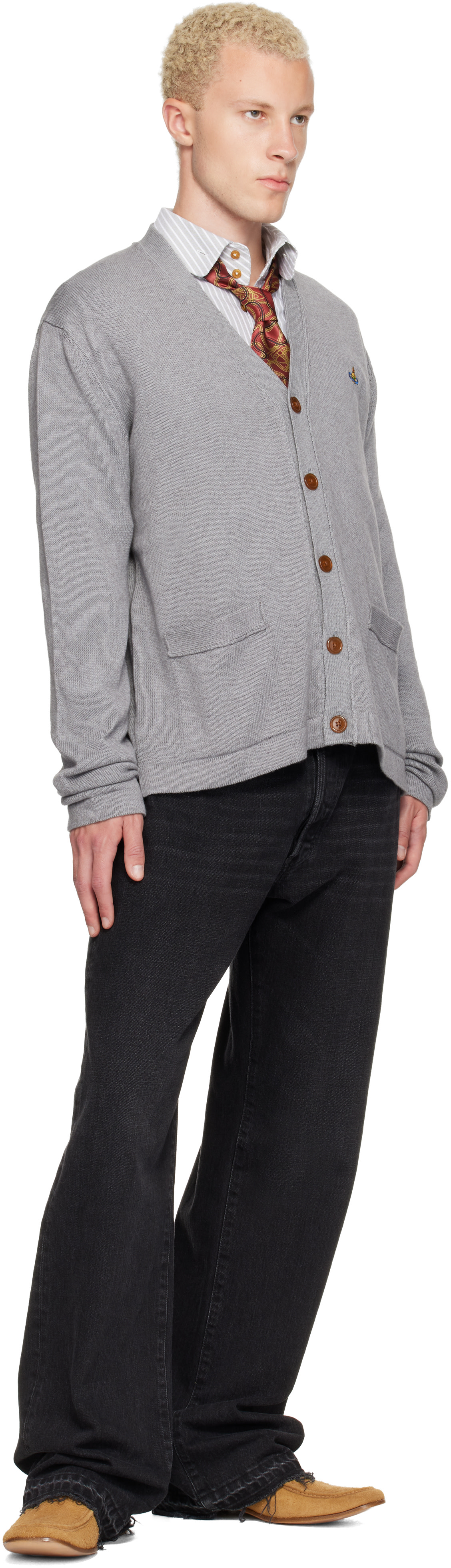 Vivienne Westwood man 変形 アシメ カーディガン ブルゾン Vivienne Westwood: グレー Alex カーディガン | SSENSE 日本