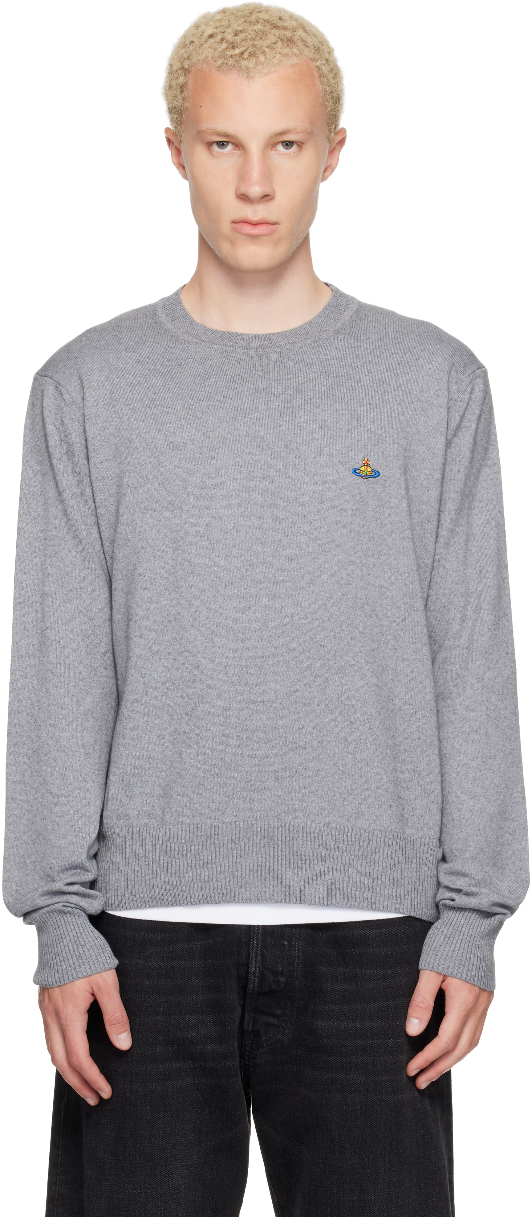 Vivienne Westwood: Gray Alex Round Neck Sweater | SSENSE