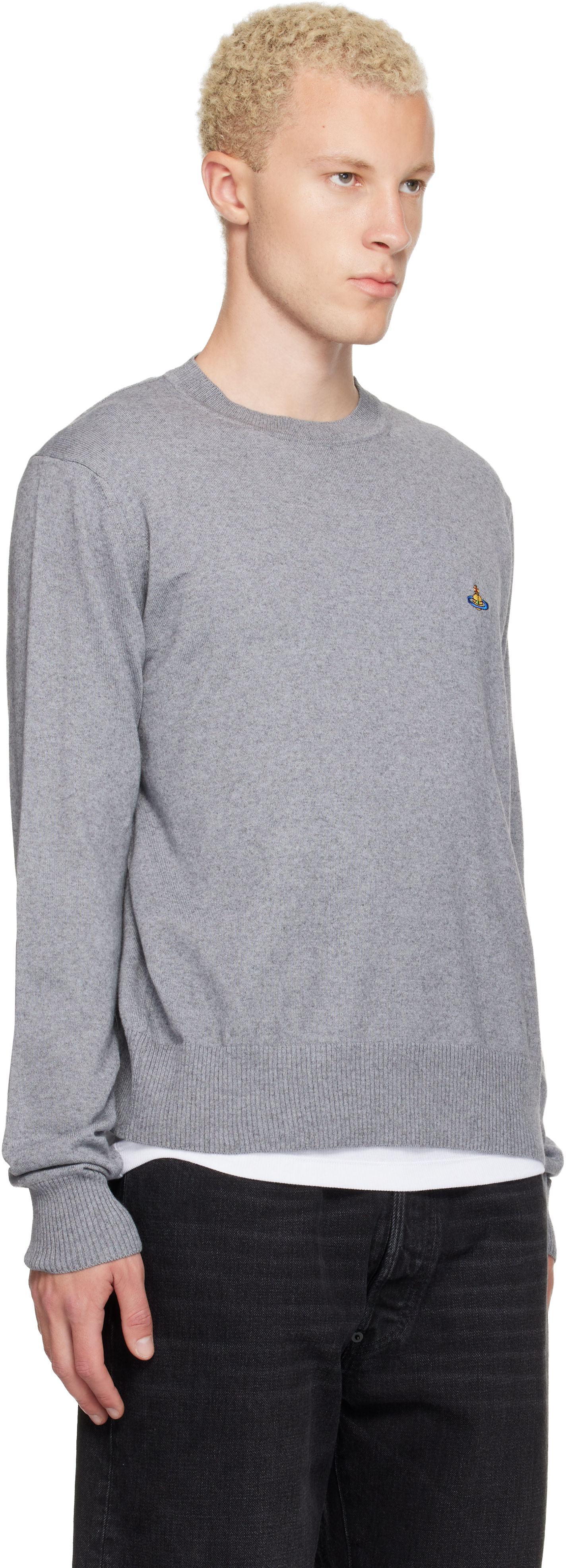 Vivienne Westwood: Gray Alex Round Neck Sweater | SSENSE