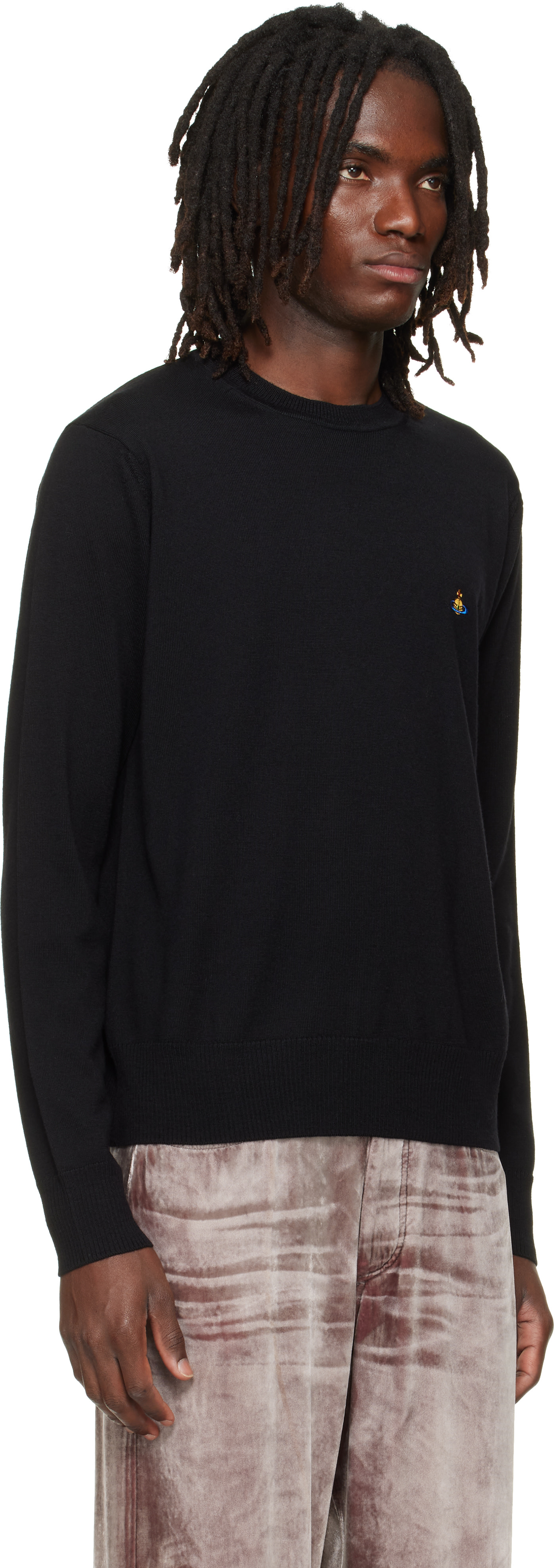 Vivienne Westwood: Black Alex Round Neck Sweater | SSENSE Canada