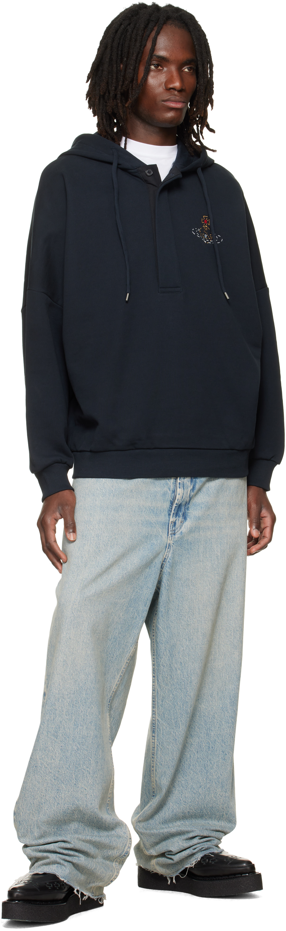 Vivienne Westwood: Navy Batwing Hoodie | SSENSE