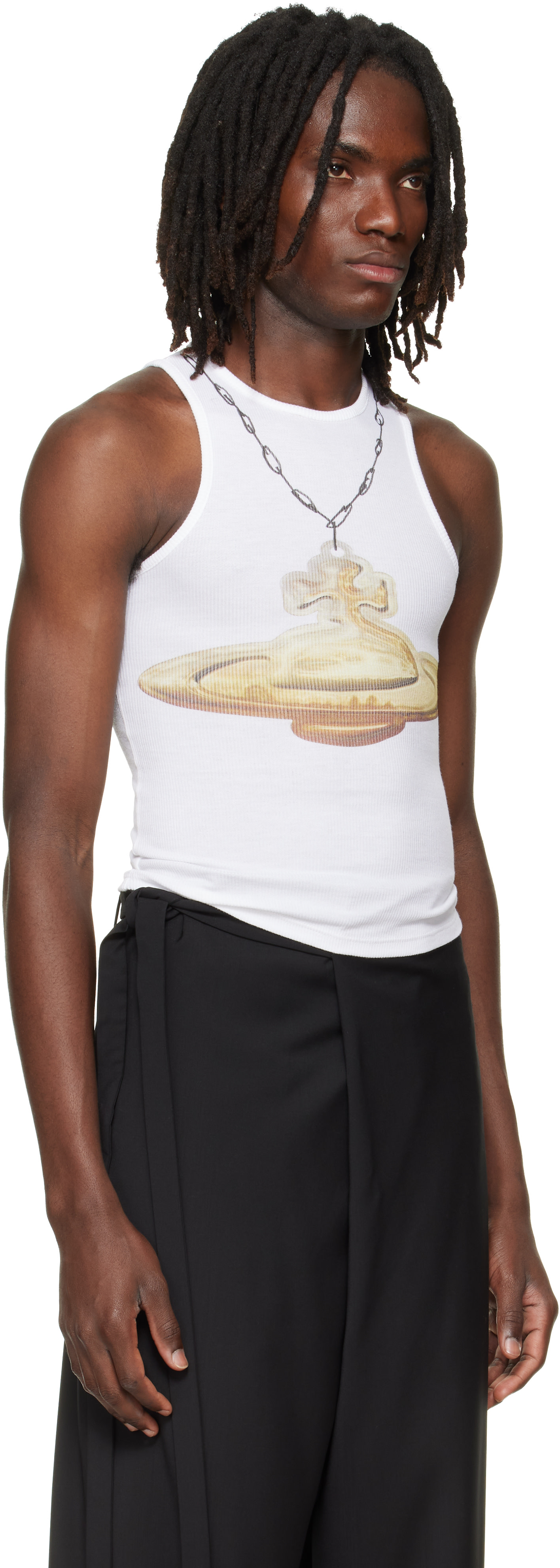 Vivienne Westwood: White Gold Orb 90s Tank Top | SSENSE