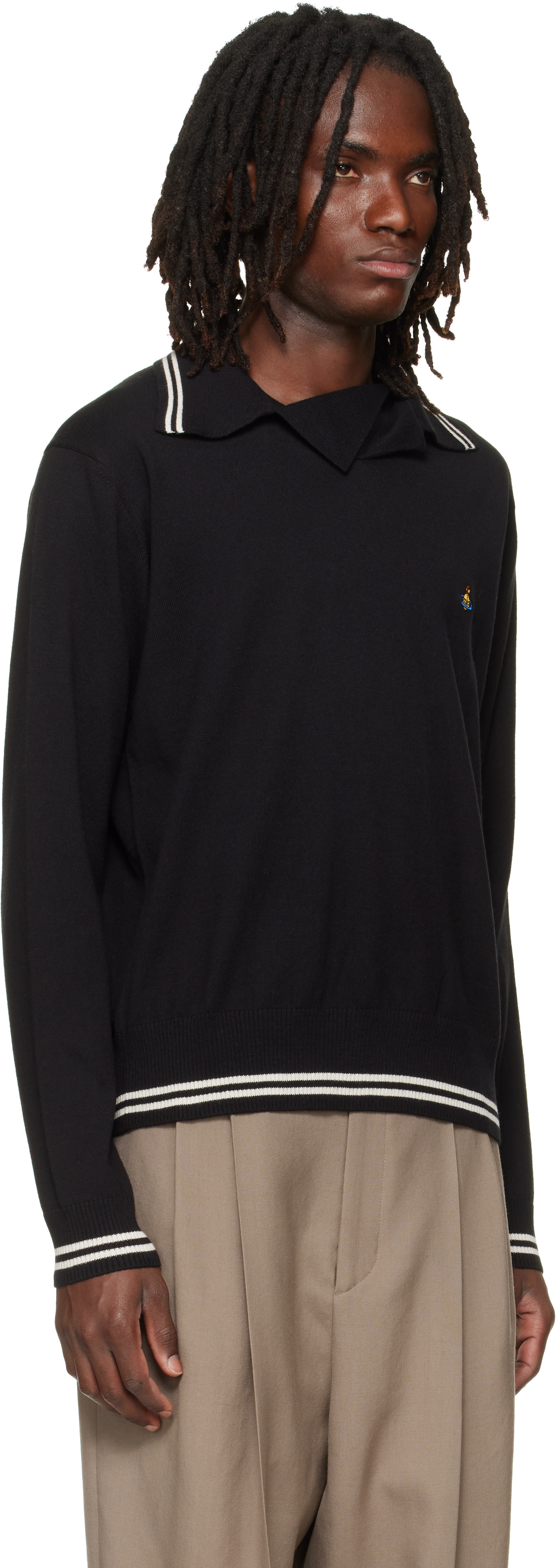 トップス vivienne westwood archive polo t-shirt Vivienne Westwood: Black Doubletake Polo | SSENSE